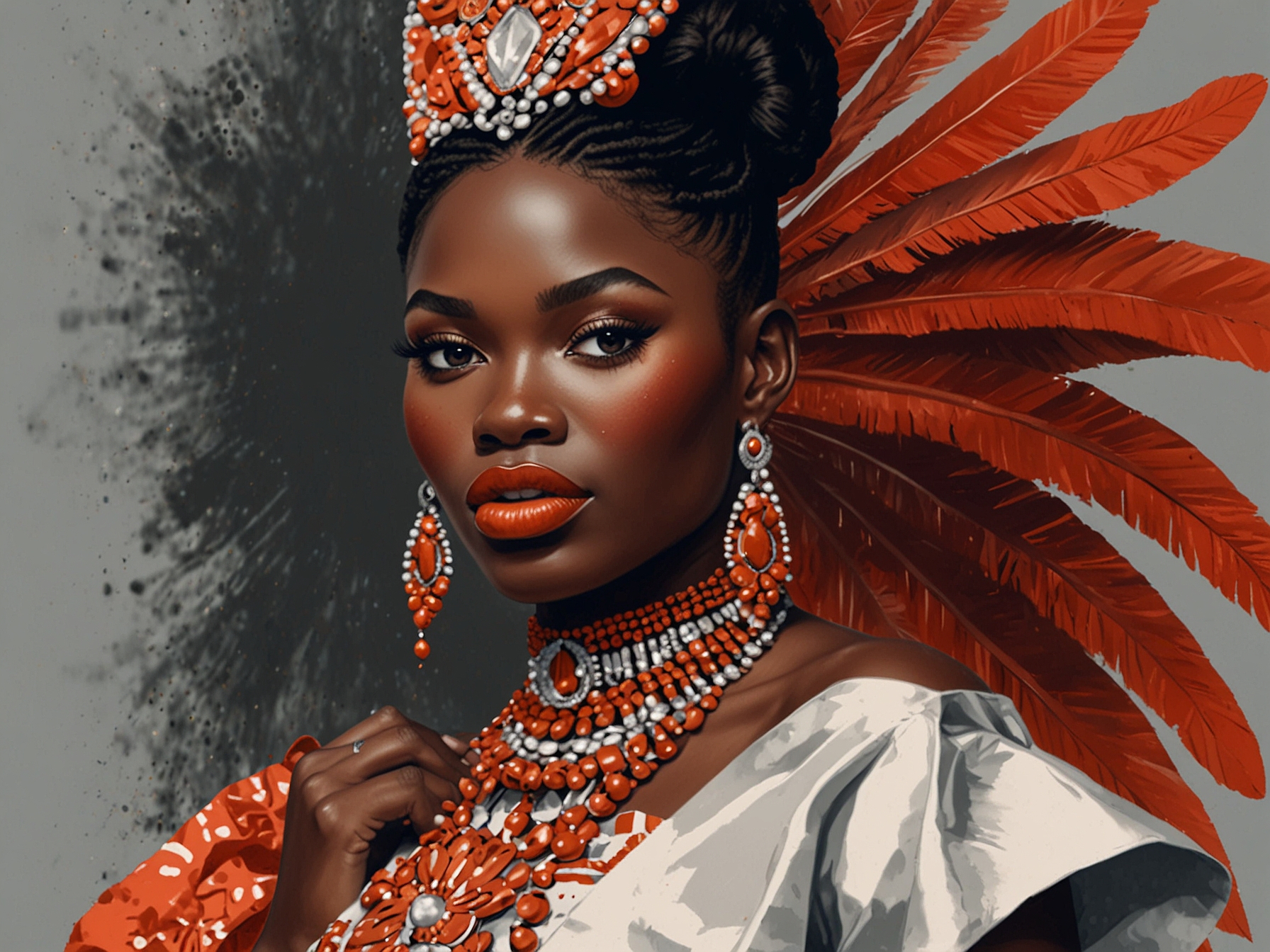 Chidimma Adetshina in a breathtaking green gown named Verdant Eclipse, adorned with millions of sand beads, reflecting her cultural pride and resilience.