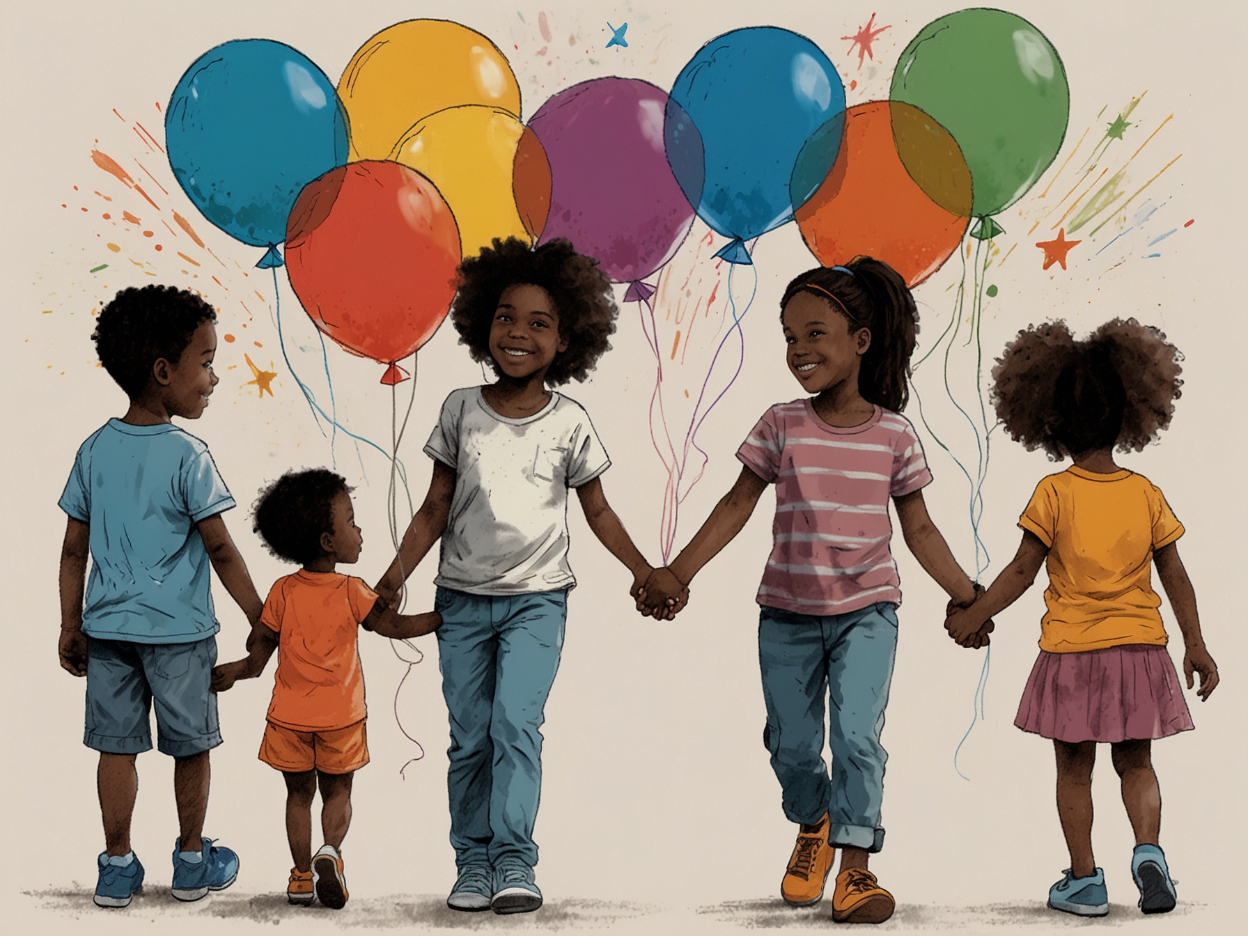 An educational event in a community center, featuring posters of children's rights and volunteers engaging with kids in learning activities, promoting awareness for World Children's Day.
