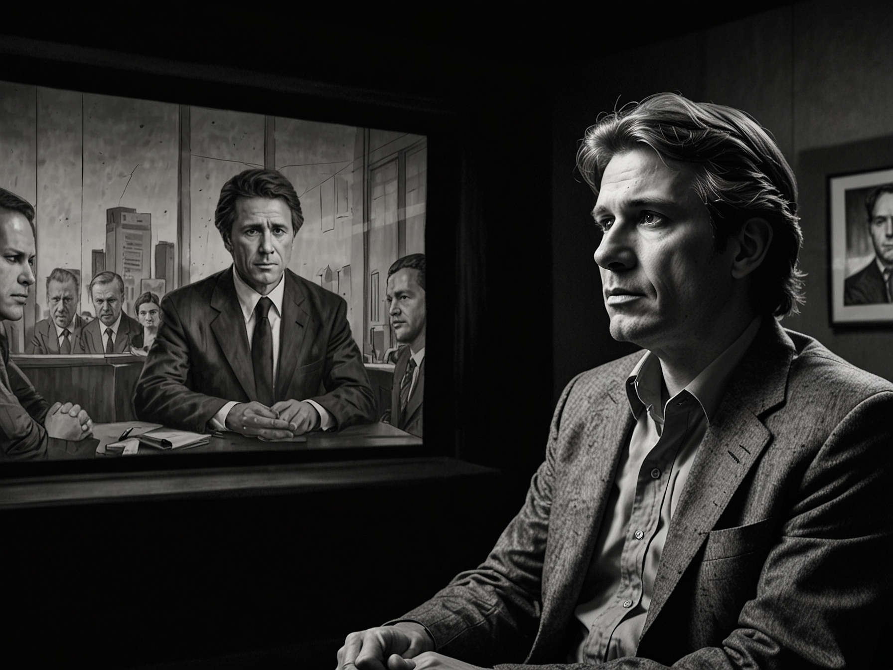 A conceptual image showing a split-screen of Javier Milei on one side and journalists on the other, illustrating the adversarial relationship he speaks of in the interview.