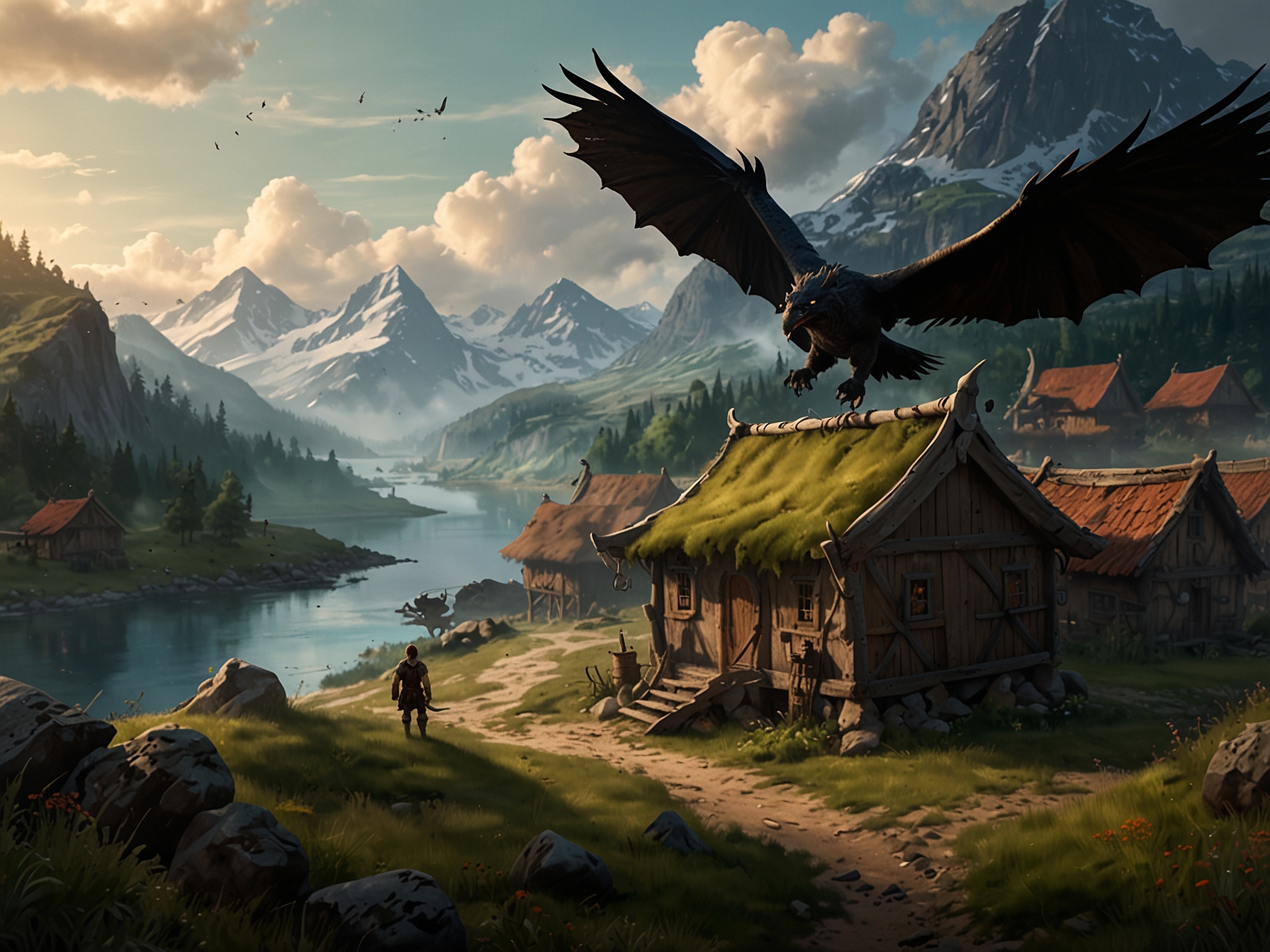 A close-up of Hiccup, the chief's son, looking determined and compassionate as he gazes at Toothless, highlighting the themes of friendship and understanding in a stunning live action setting.