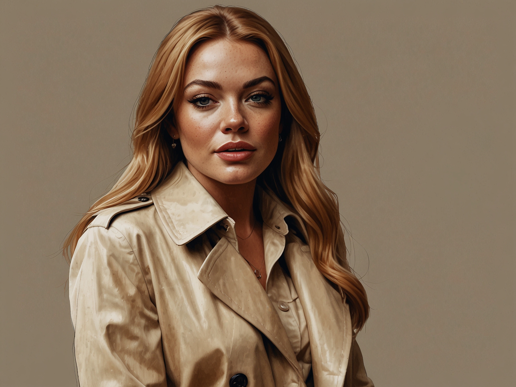 A close-up of Lindsay Lohan showcasing her glowing skin and fresh look, embodying the essence of the 'Lohannaissance' and the power of self-care.