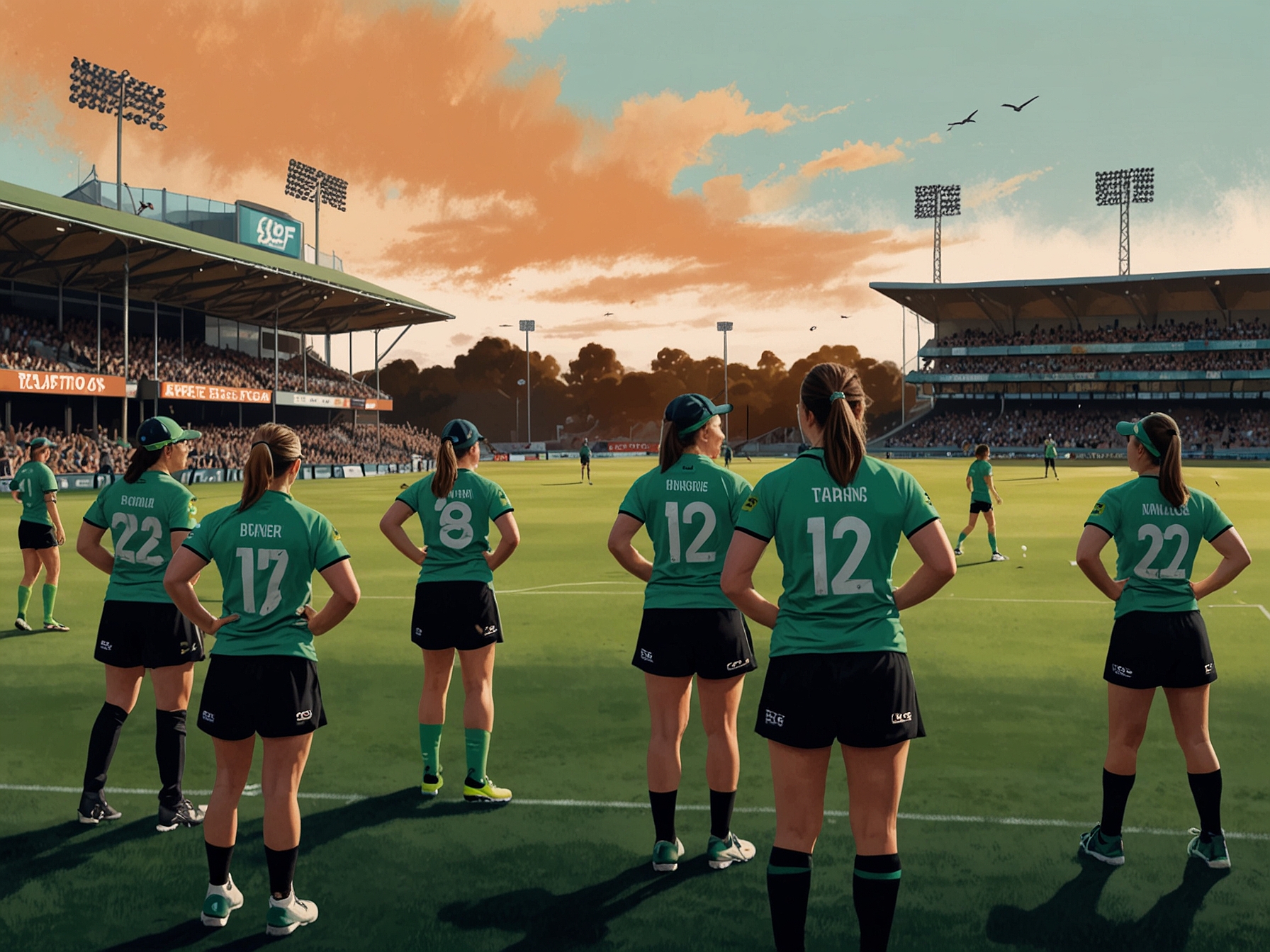 Melbourne Stars batting lineup preparing for their crucial match against Sydney Thunder, showing focus and determination amidst the pressures of the season.