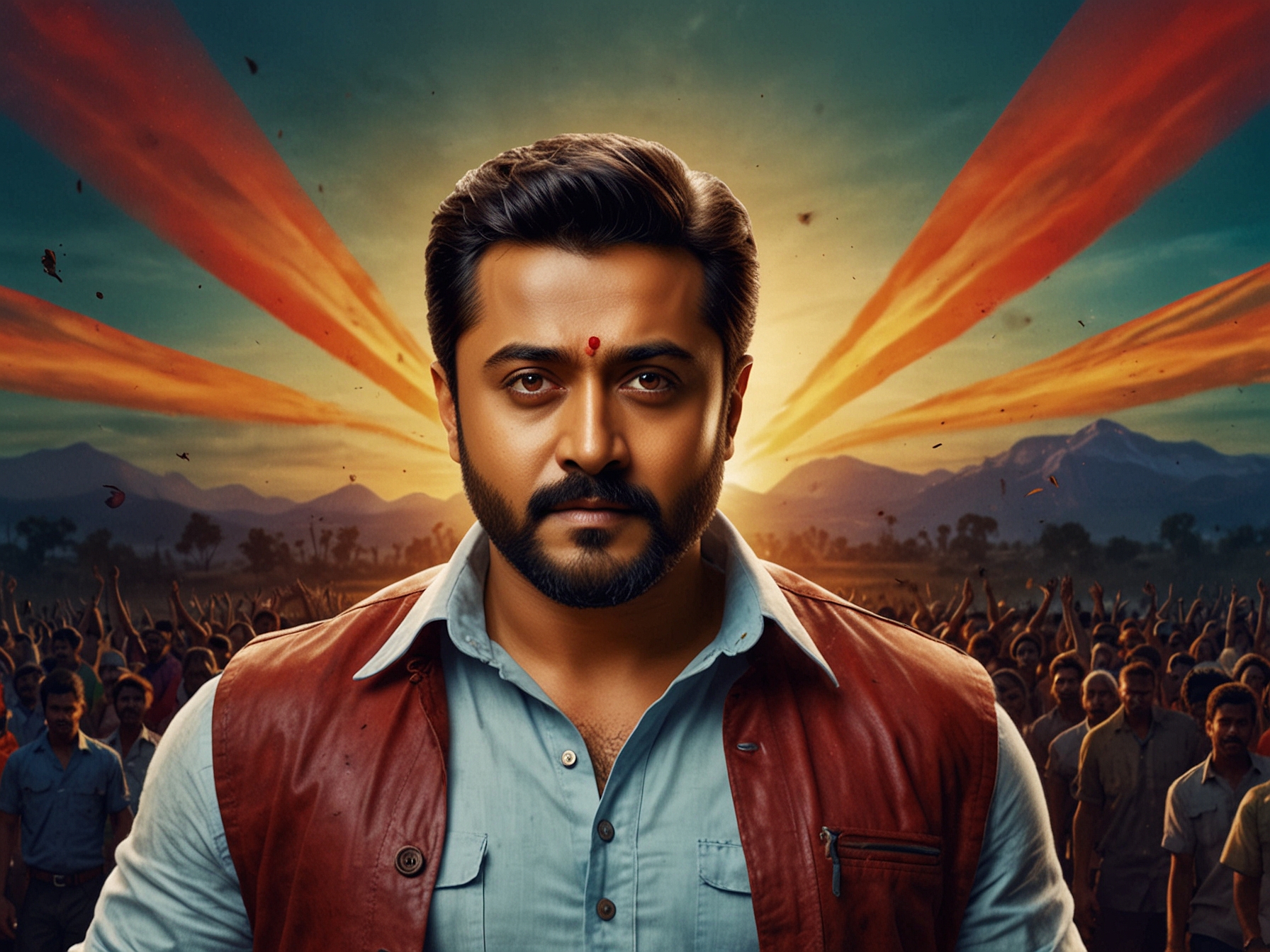 Suriya engaged in a passionate discussion about Kanguva in an interview setting, expressing his vision for the film and its connection to epic storytelling.