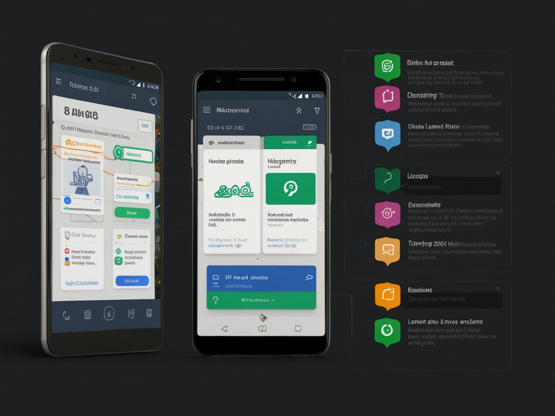 An infographic showcasing the new features of Android 16, highlighting the revamped photo picker, Health Connect capabilities, and faster update processes; visually engaging with icons and descriptive text.