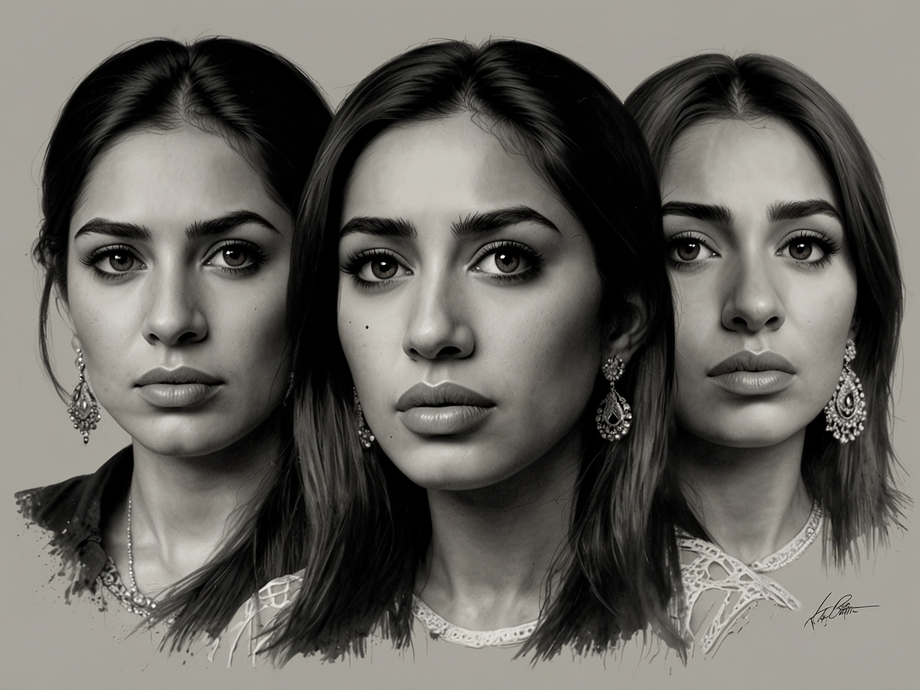 A collage showing Pakistani celebrities Rida Isfahani, Minahil Malik, and Mathira, with expressions of distress reflecting the impact of viral scandals on their lives.