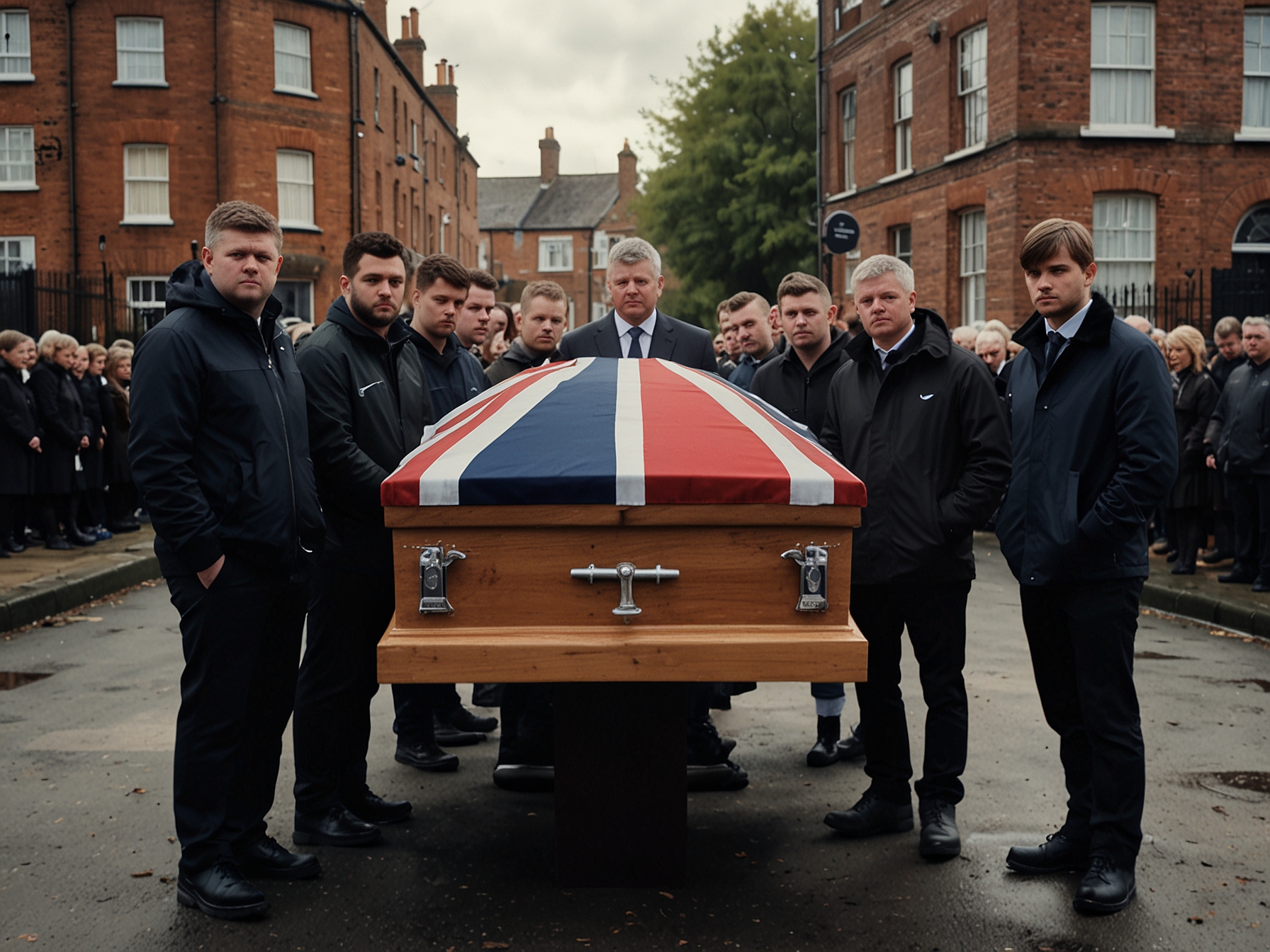 Close-up of Adrian Chiles in the West Bromwich Albion jacket, deep in thought, symbolizing the heartfelt tribute to his late friend Liam Payne.