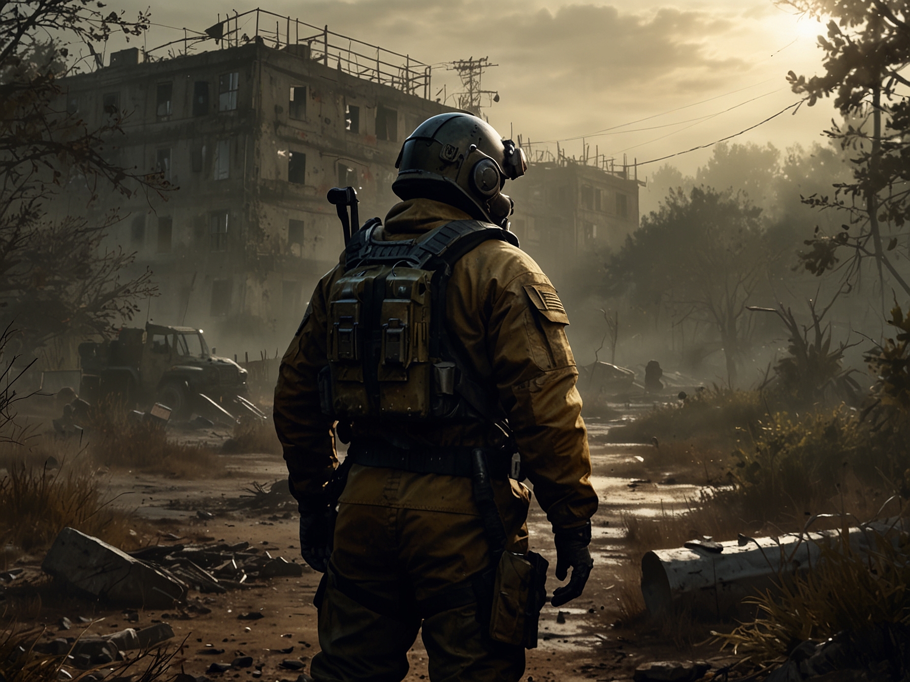A close-up view of an armor upgrade tree interface in S.T.A.L.K.E.R. 2, flowing branches showing various paths for enhancing protection, urging players to strategize their upgrades carefully.