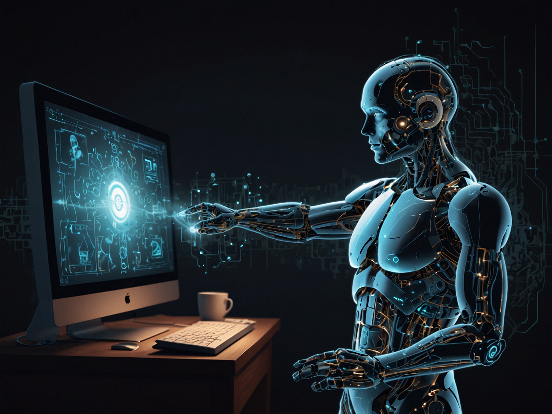 A conceptual representation of an AI memory system, showing data being stored and recalled to personalize user experiences in technology.