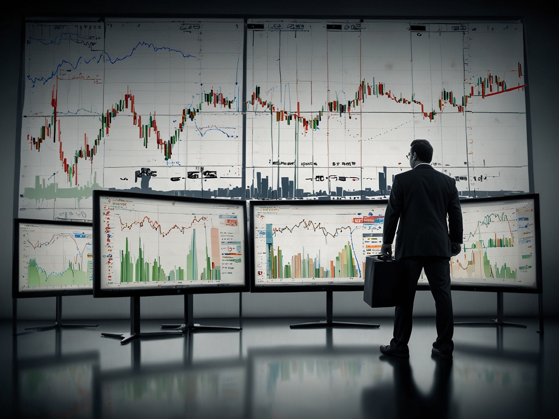 A visual representation of TCS's operational strength, displaying sales growth statistics intertwined with investor emotions and market reactions.