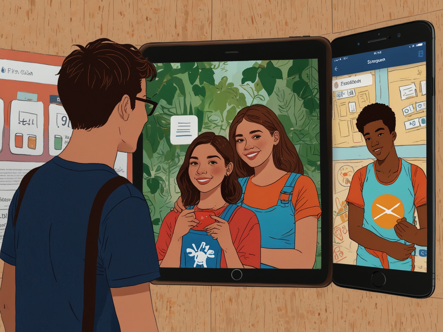 An infographic showcasing Instagram's new teen safety features, highlighting the 'Reset' tool and parental supervision options, with visuals of teens using the app safely.