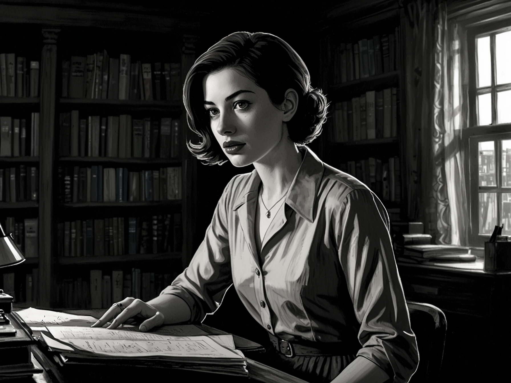 A close-up shot of a movie poster for Verity, highlighting Anne Hathaway's face with an eerie backdrop, suggesting the film's suspenseful themes and captivating storyline.