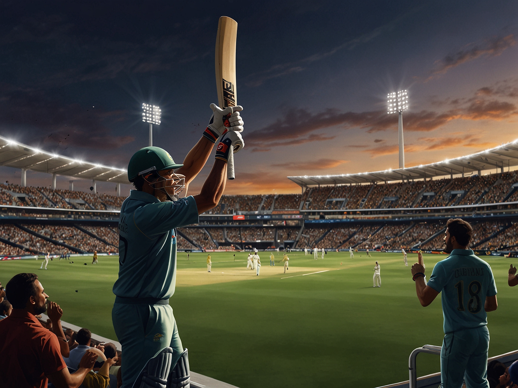 A melancholic, reflective image of Virat Kohli in the dugout, deep in thought, as he prepares to lead the team against Australia under challenging circumstances, symbolizing resilience and leadership.