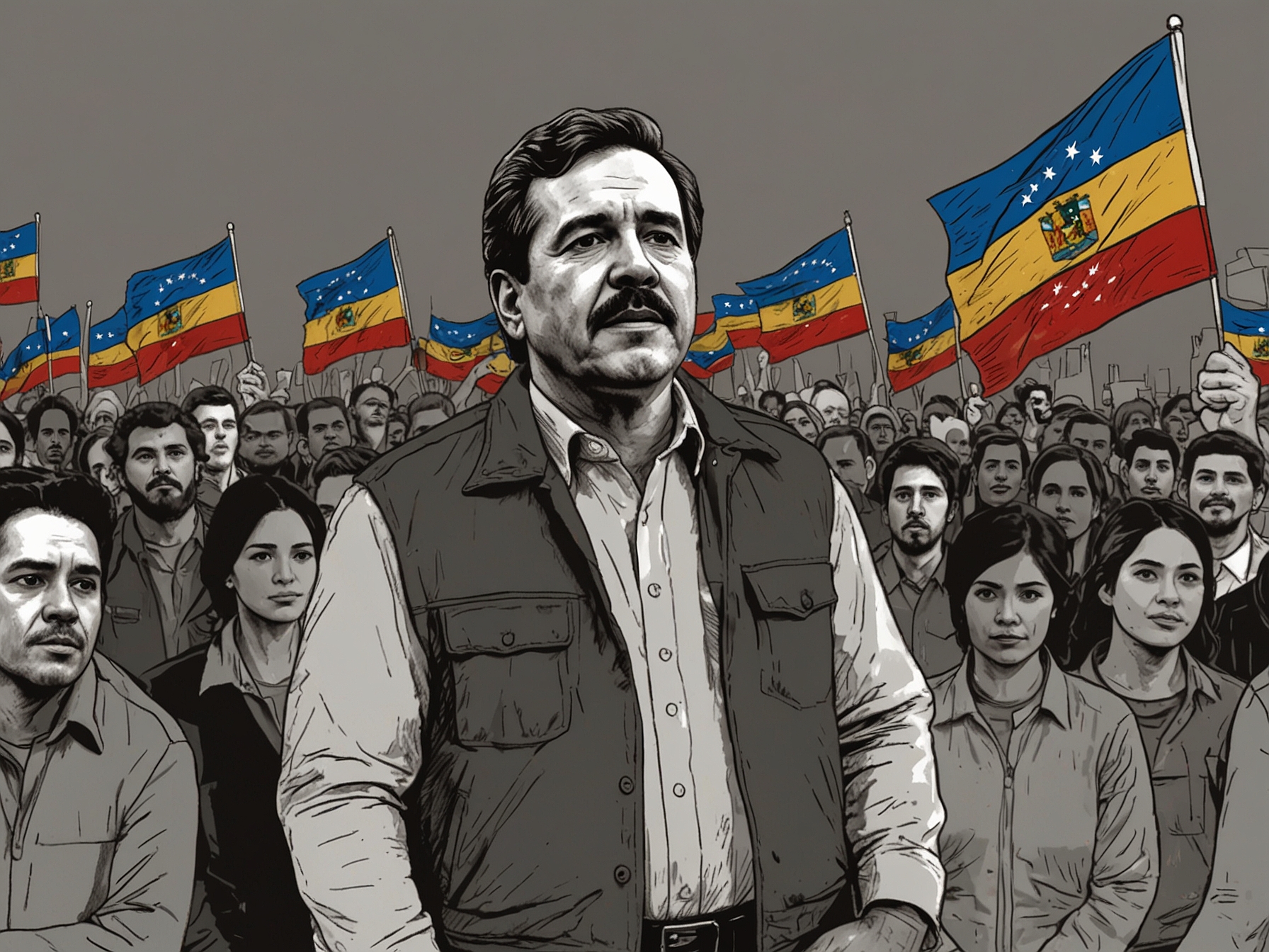 A contrasting image of Nicolás Maduro addressing the public, portraying the stark divide in Venezuelan politics and the ongoing struggle between the regime and opposition.