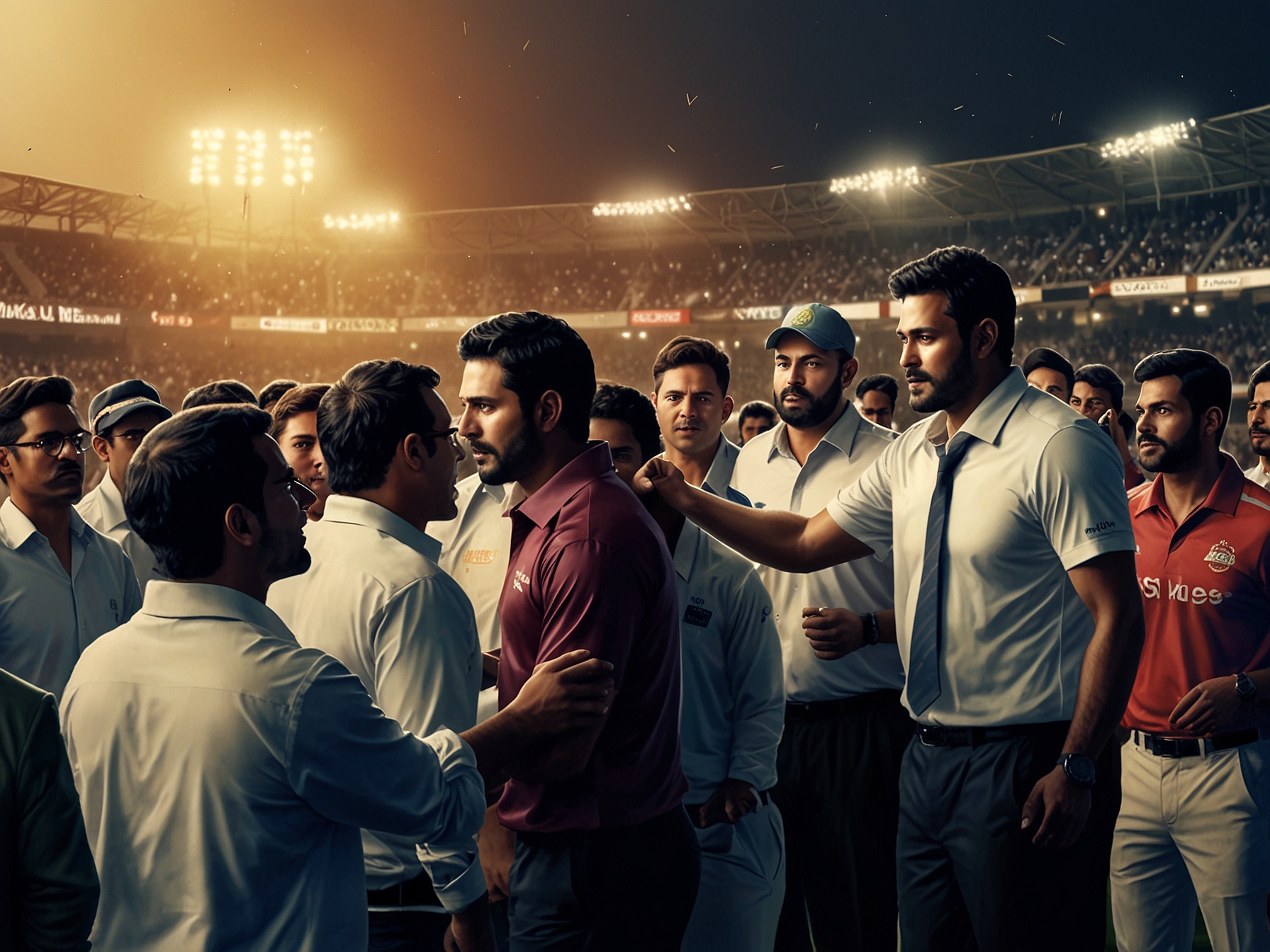 Cricketers in action on the field, highlighting a spinner in delivery motion, with excited fans and strategic charts showcasing T20 performance metrics in the background.