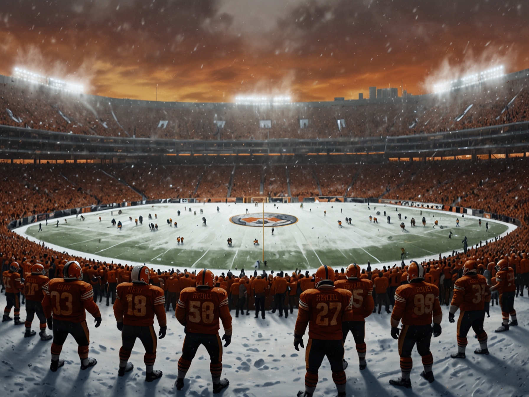 Action shot of Jameis Winston throwing a pass during a game, with defensive players closing in, symbolizing the unpredictable nature of the upcoming game against the Steelers.