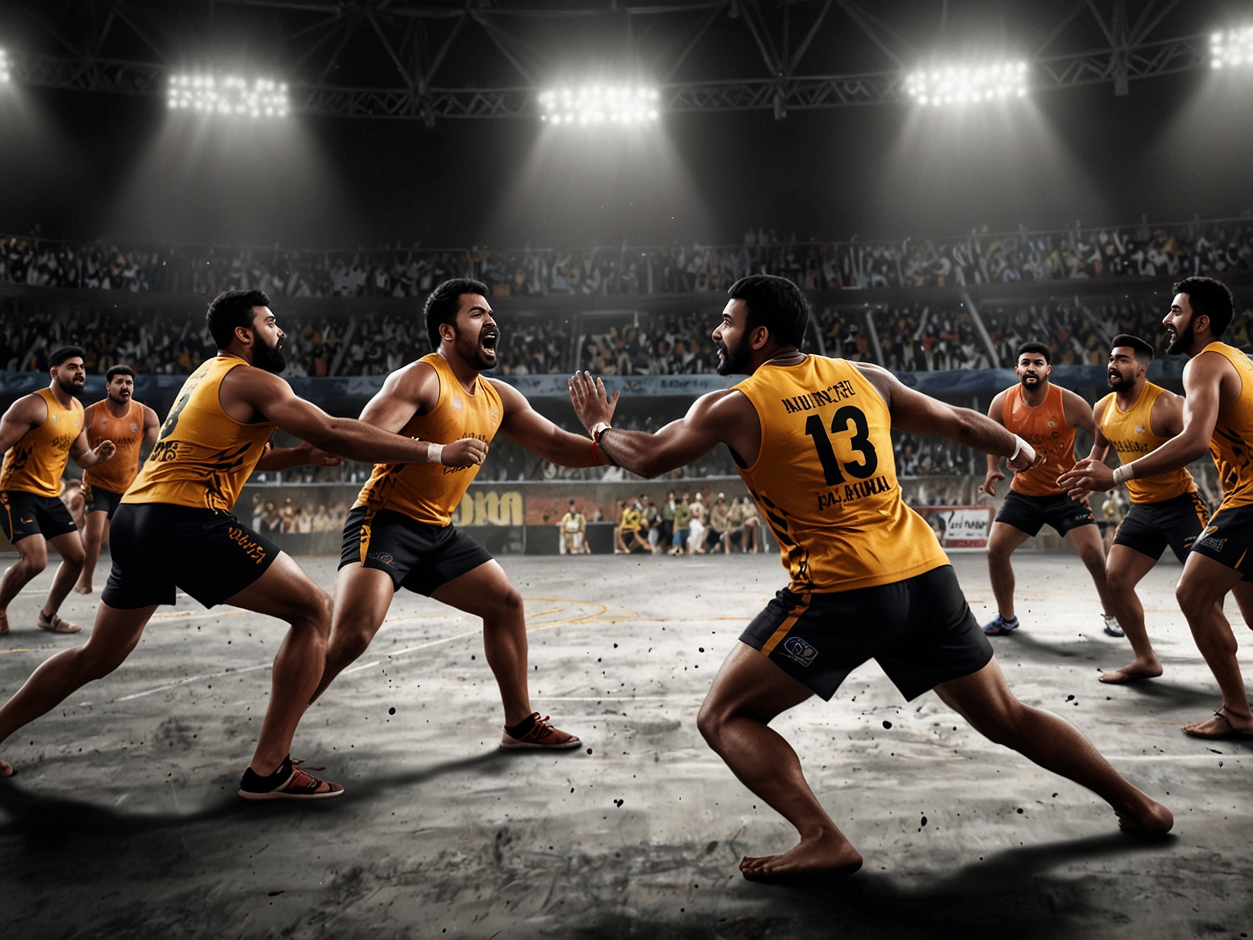 An outdoor view of the Noida Indoor Stadium filled with enthusiastic fans, creating an electrifying atmosphere as they gather for the kabaddi match.