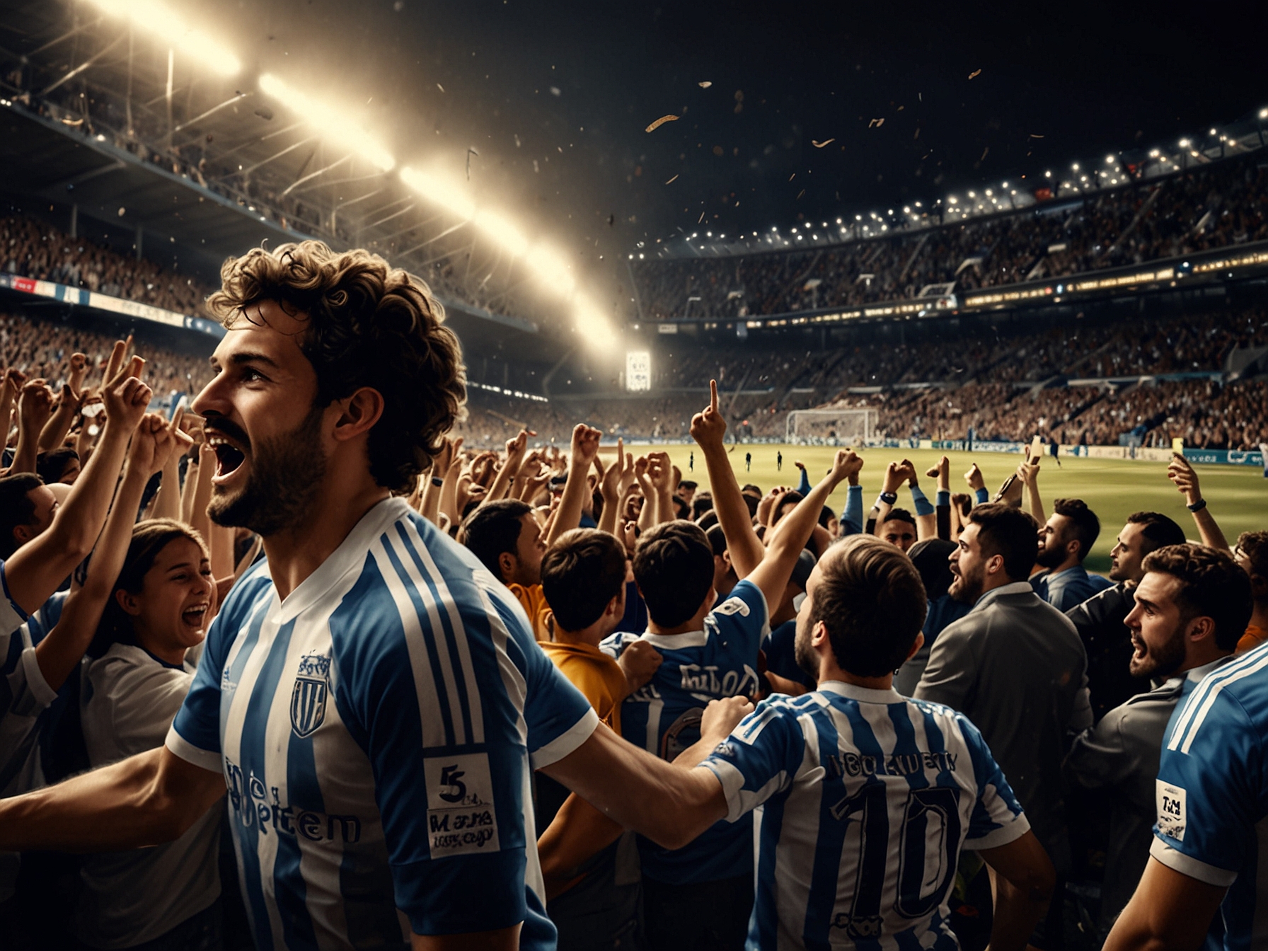 Barrenetxea in action, sprinting down the pitch with the ball, showcasing his impressive skills while evading Jove Español defenders during the match.