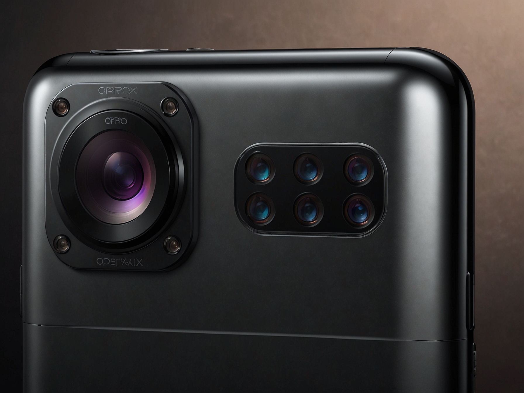 The Oppo Find X8 Pro is shown in a close-up view highlighting its elegant design, with its four circular camera lenses on the back and the Hasselblad logo at the center, set against a sleek background.