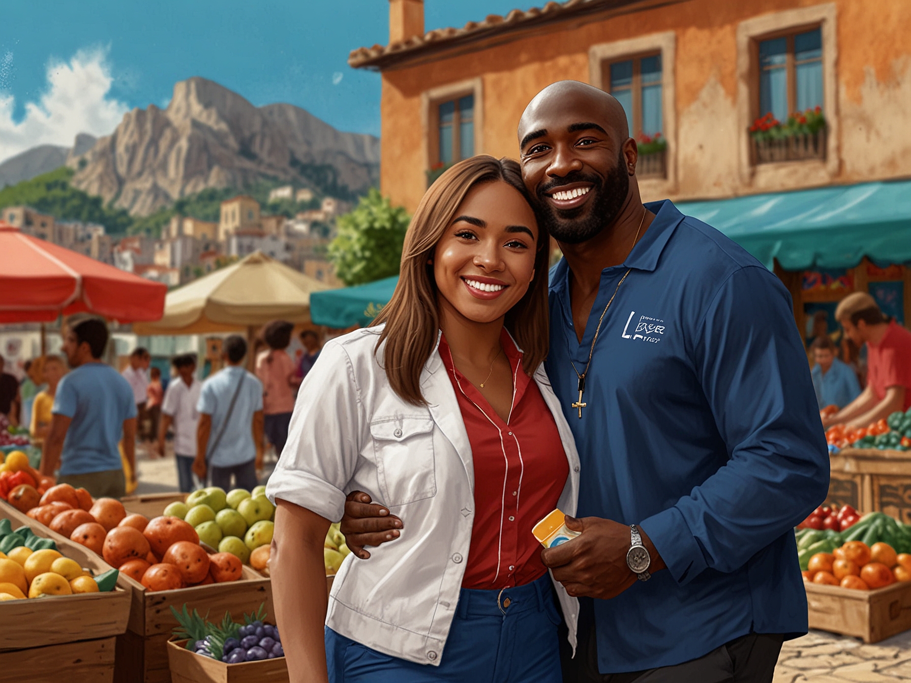 A scenic view of a Moroccan landscape with contestants exploring, symbolizing the journey of love and cultural exploration featured in Love is Blind France.