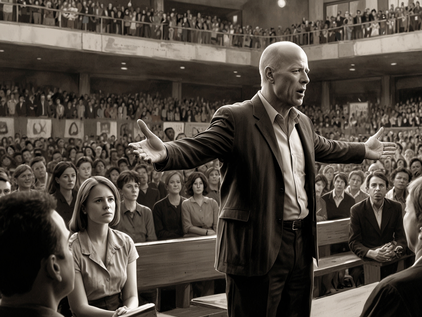 A close-up of a family photo featuring Bruce Willis and Emma Heming Willis, symbolizing their love and connection amidst the challenges of dementia.
