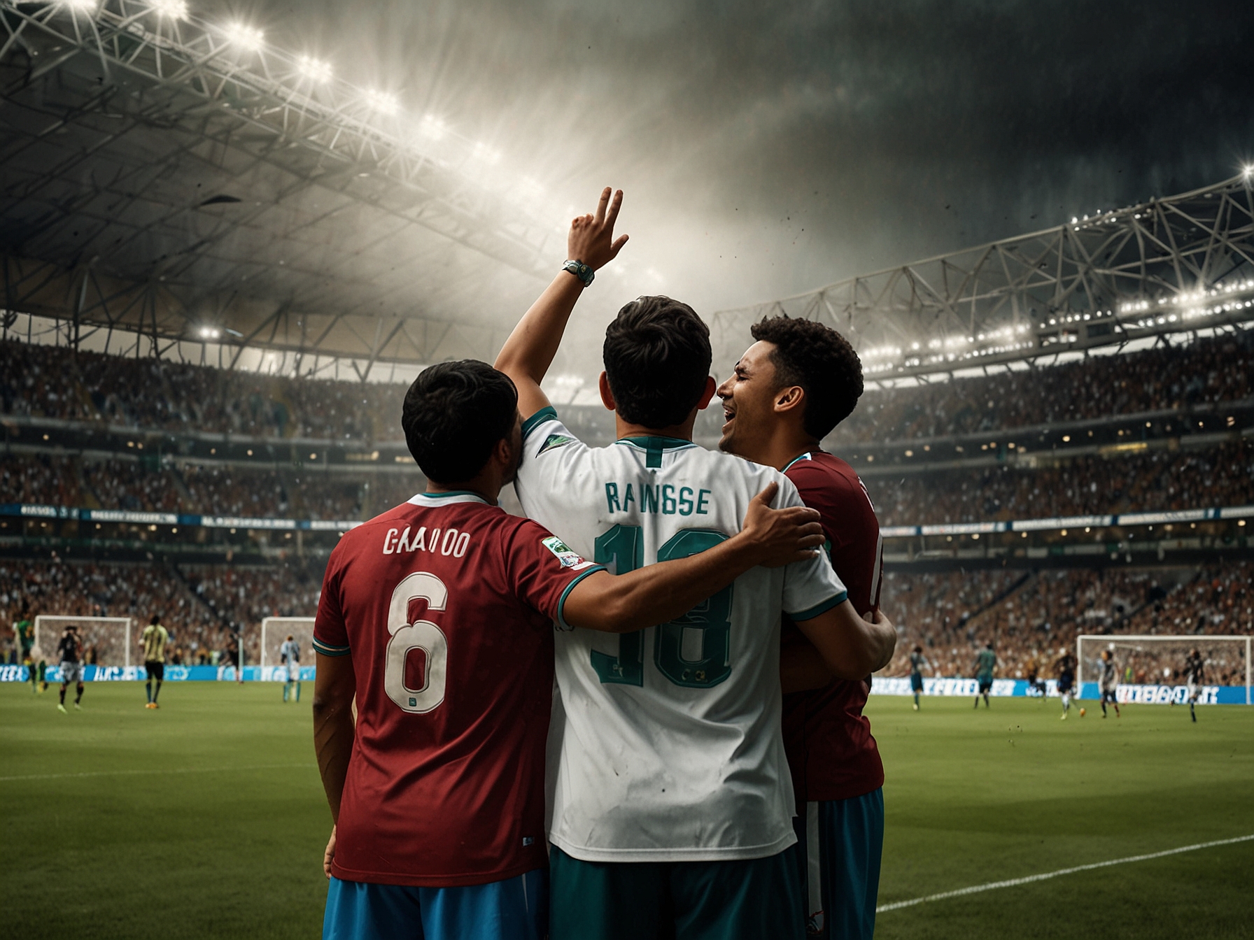 An emotional scene at Maracanã stadium, with fans passionately cheering for Fluminense as Ganso returns to the pitch, embodying hope and resilience amidst a challenging season filled with injuries.