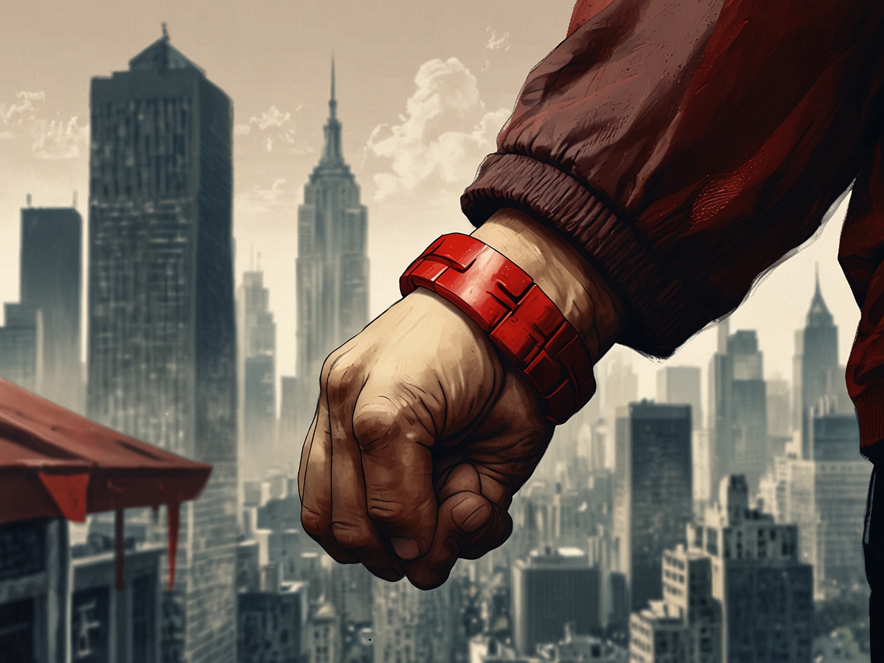 A photo capturing Pedro Sánchez and Salvador Illa sharing a light moment outdoors, both showcasing their red bracelets, visually representing their friendship and collaboration.