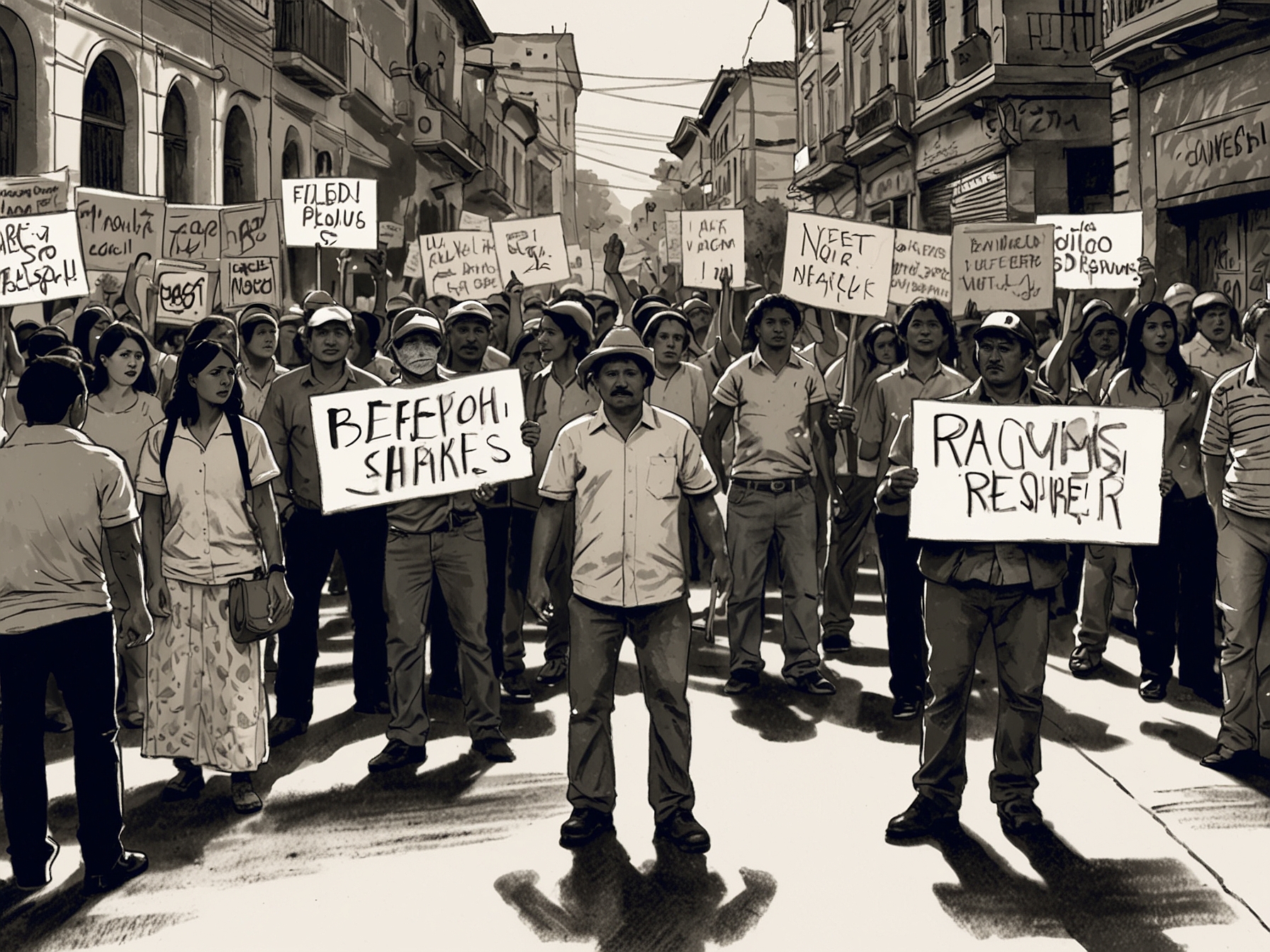 A visual representation of a balanced scale symbolizing democracy, overshadowed by dark clouds, hinting at the potential erosion of freedoms and rights in Nicaragua amid current reforms.