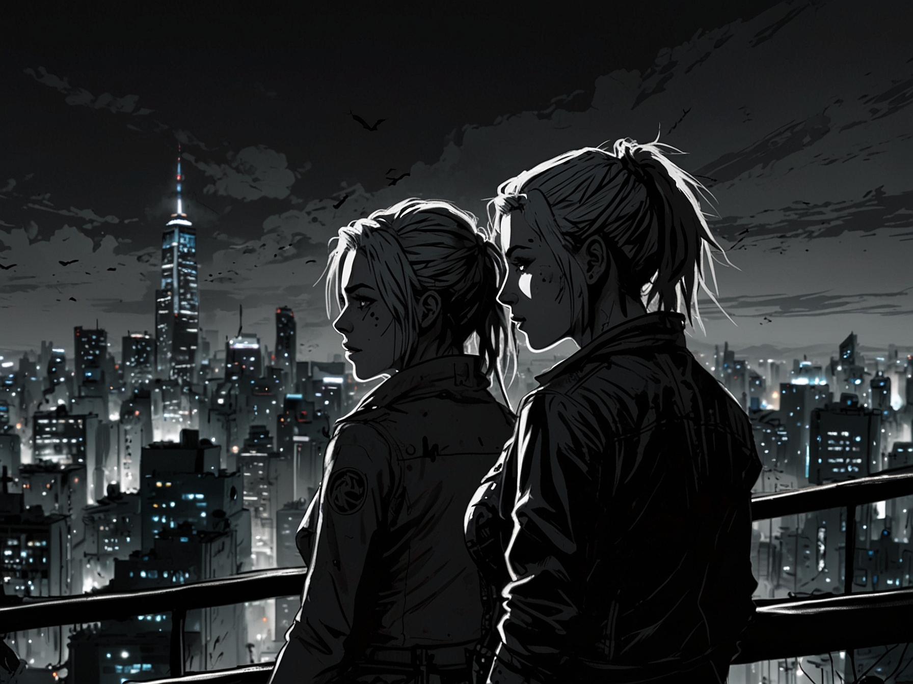 Ekko and Jayce, strategizing together in a transformed Zaun, representing hope and potential collaboration for a better future against the odds.
