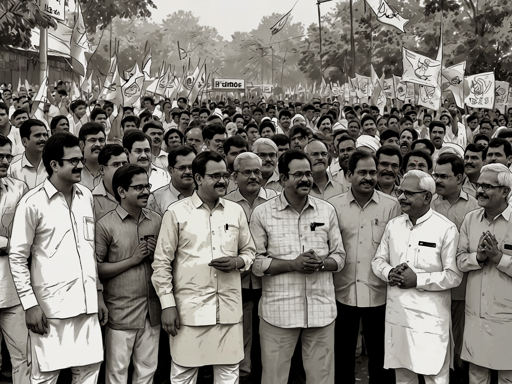Sanjay Raut addressing a crowd with a concerned expression, emphasizing his points about election validity and the need for investigation, representing the opposition's emotions.