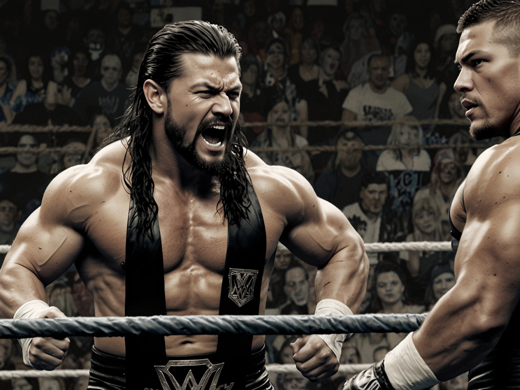 An emotional scene from WWE SmackDown depicting B-Fab rushing to the aid of Michin during the Women's U.S. Title match, capturing the unpredictable nature of wrestling.