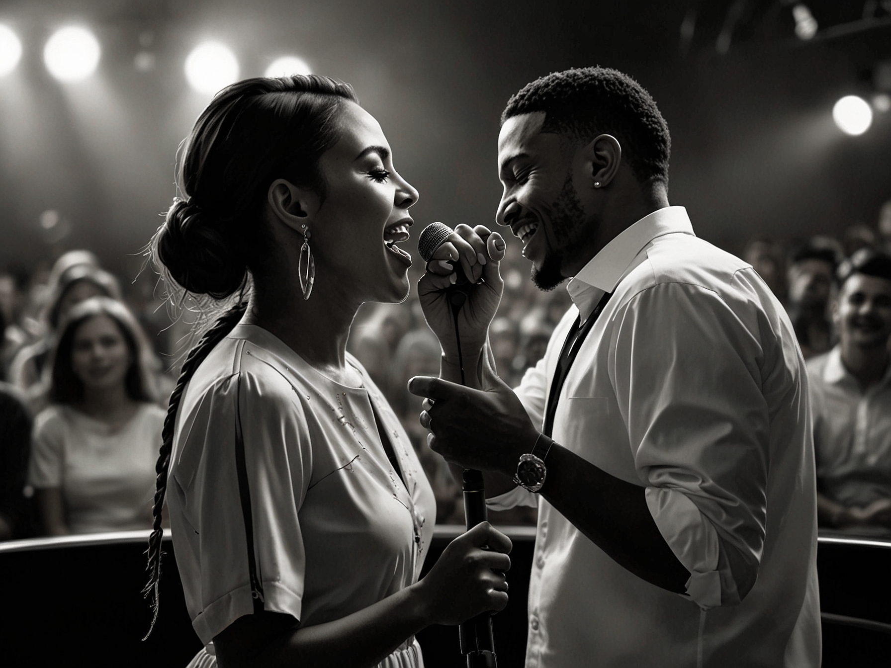 A warm image of Vitaa with her family, illustrating her fulfillment in motherhood while thriving in her music career, symbolizing the harmony of personal and professional success.