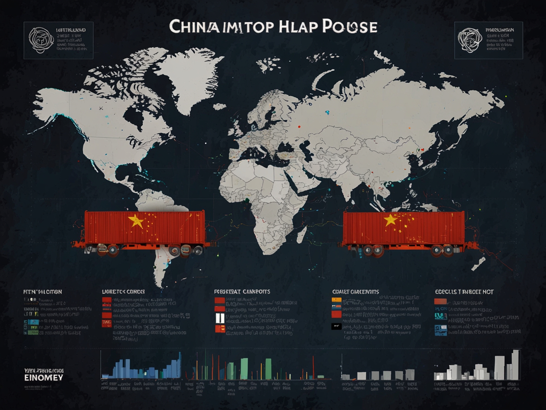 A visual representation contrasting the economic conditions in China during the initial trade war in 2018 with the current economic challenges faced by the country.