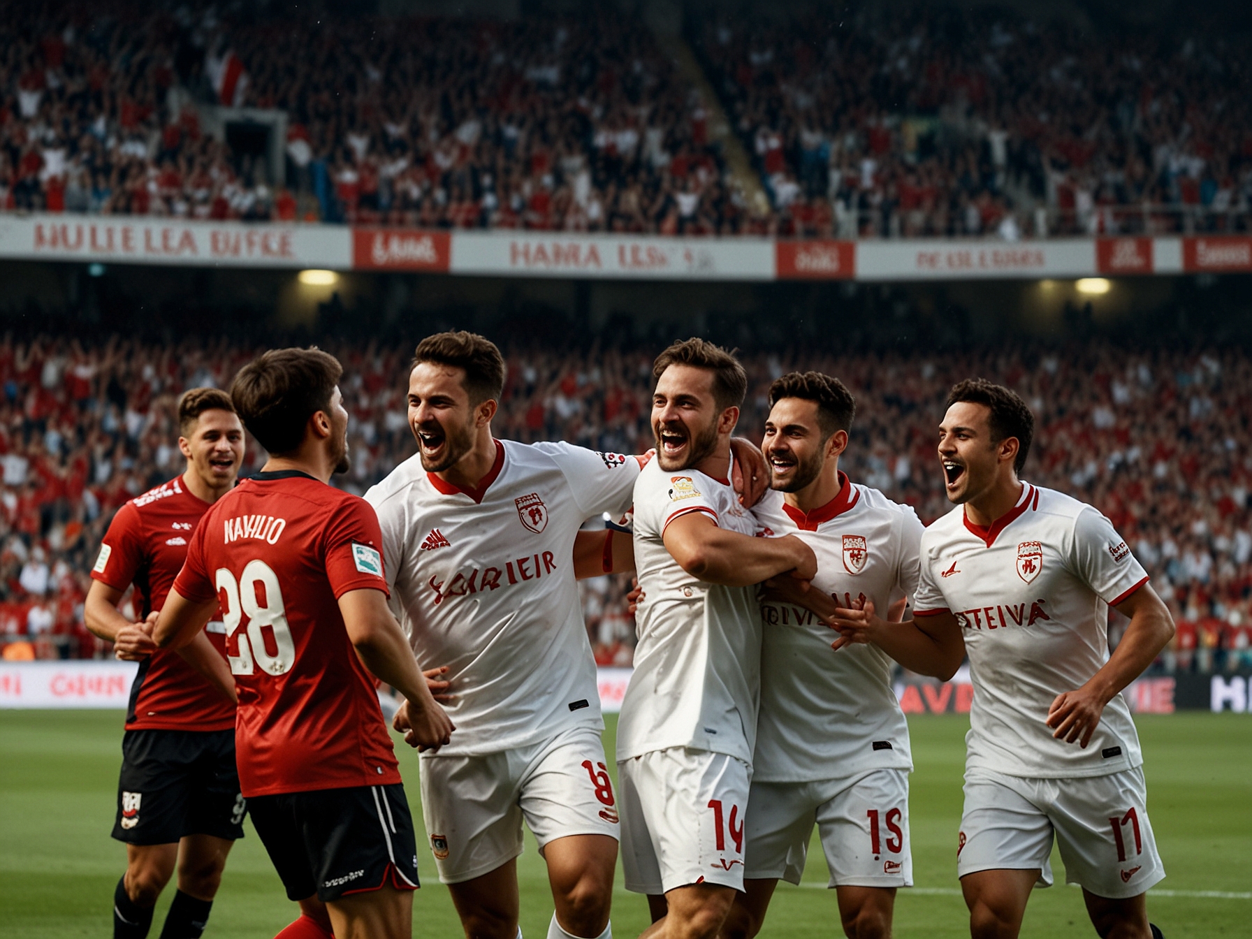 A close-up of Djibril Sow controlling the ball in midfield during the match, illustrating his pivotal role in Sevilla FC's victory against Rayo Vallecano.