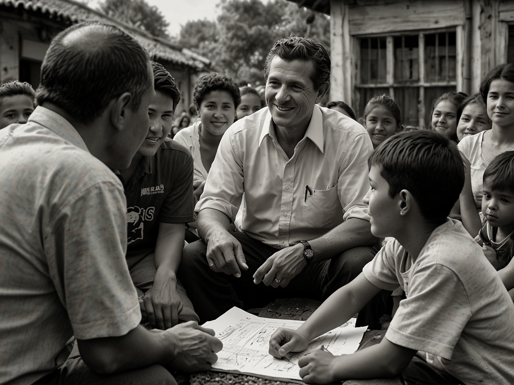 Yamandú Orsi engaging with local community members in Canelones, showcasing his commitment to grassroots politics and the values instilled by his father, Bebe.