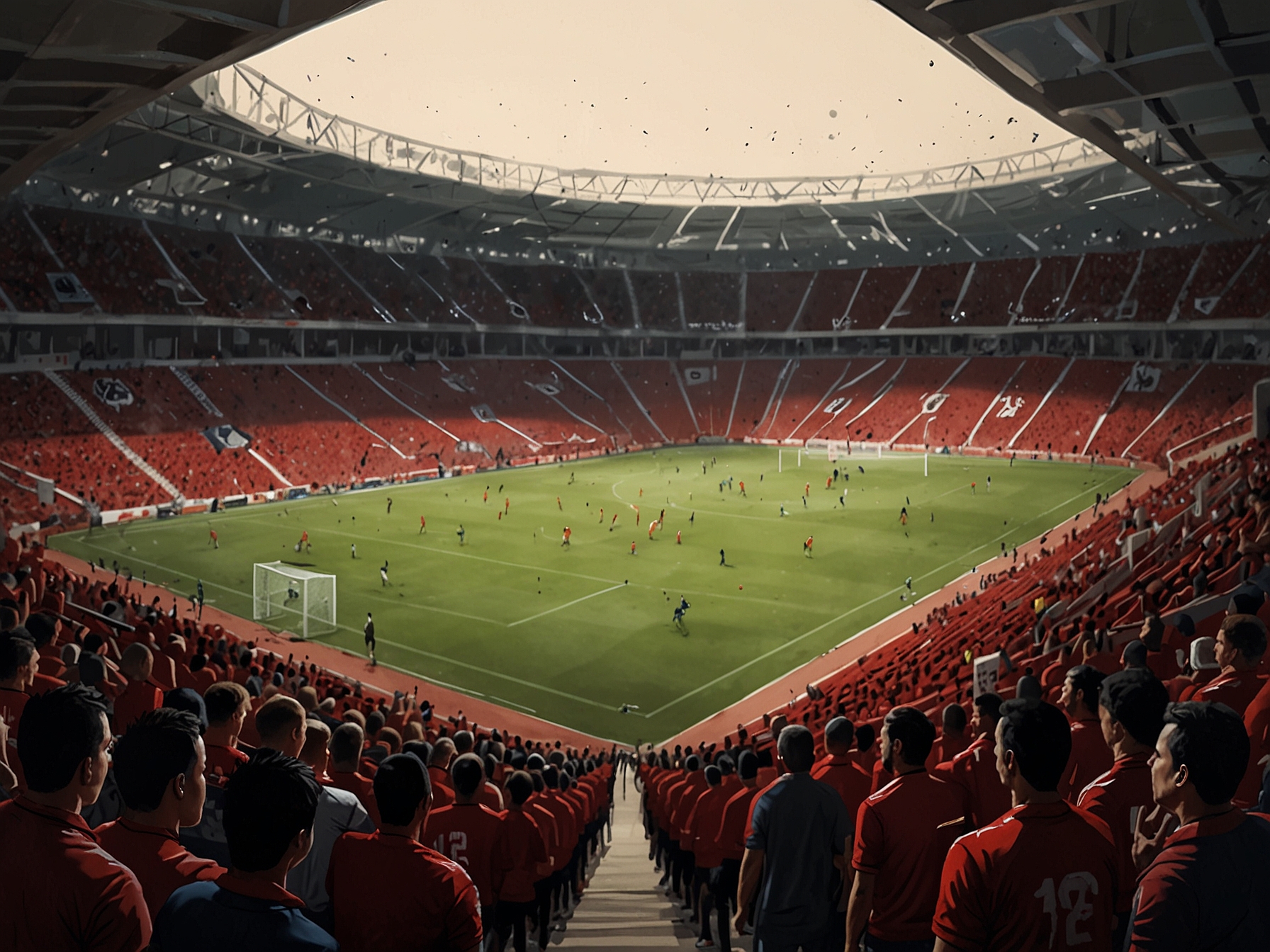Action shot of Tijuana and Atlas players fiercely contesting a ball on the field, highlighting the intensity and drama of the Liga MX clash.