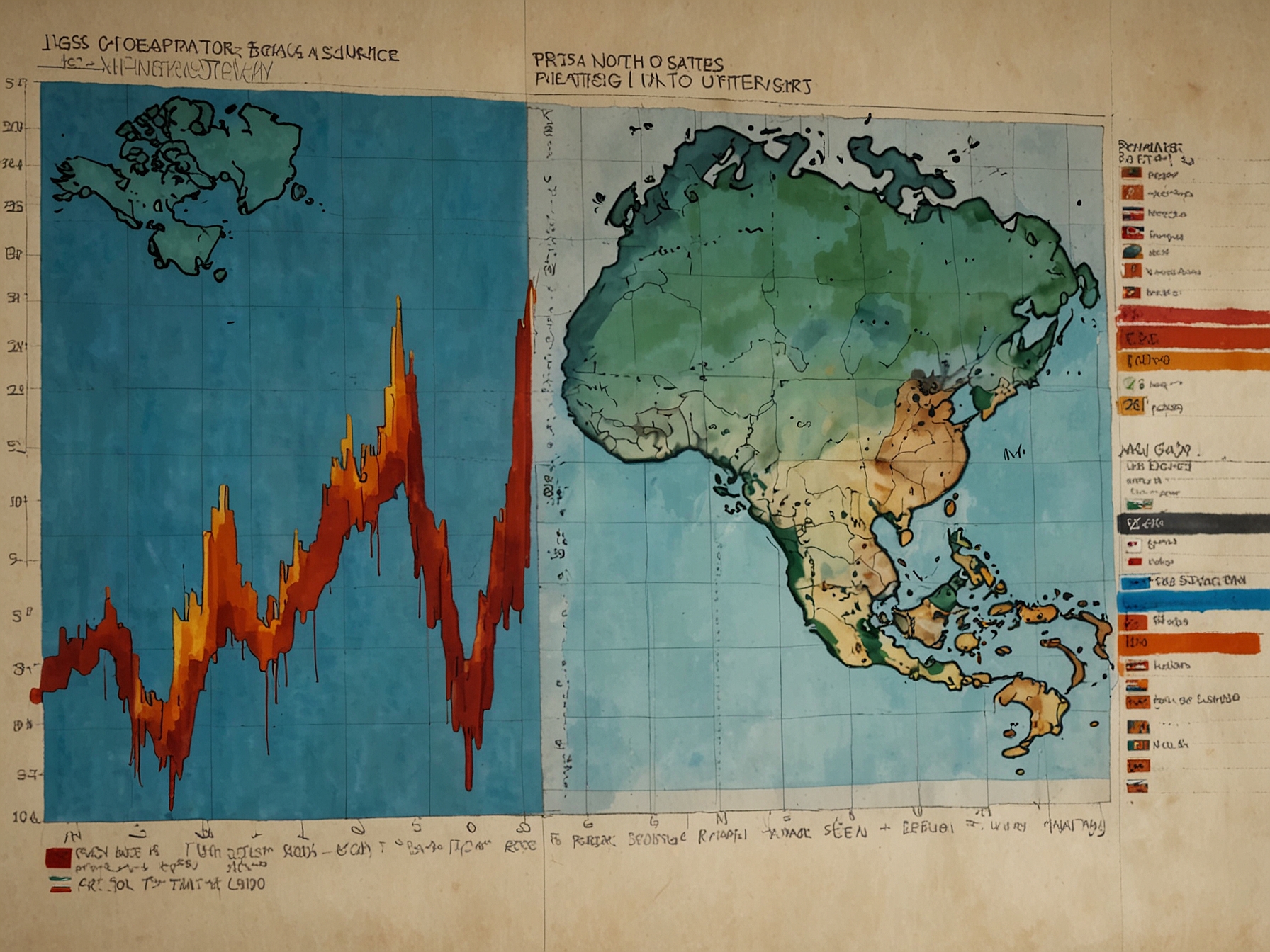 A collage of global leaders at the COP29 conference, discussing climate finance, alongside images of stock market tickers representing investment opportunities.