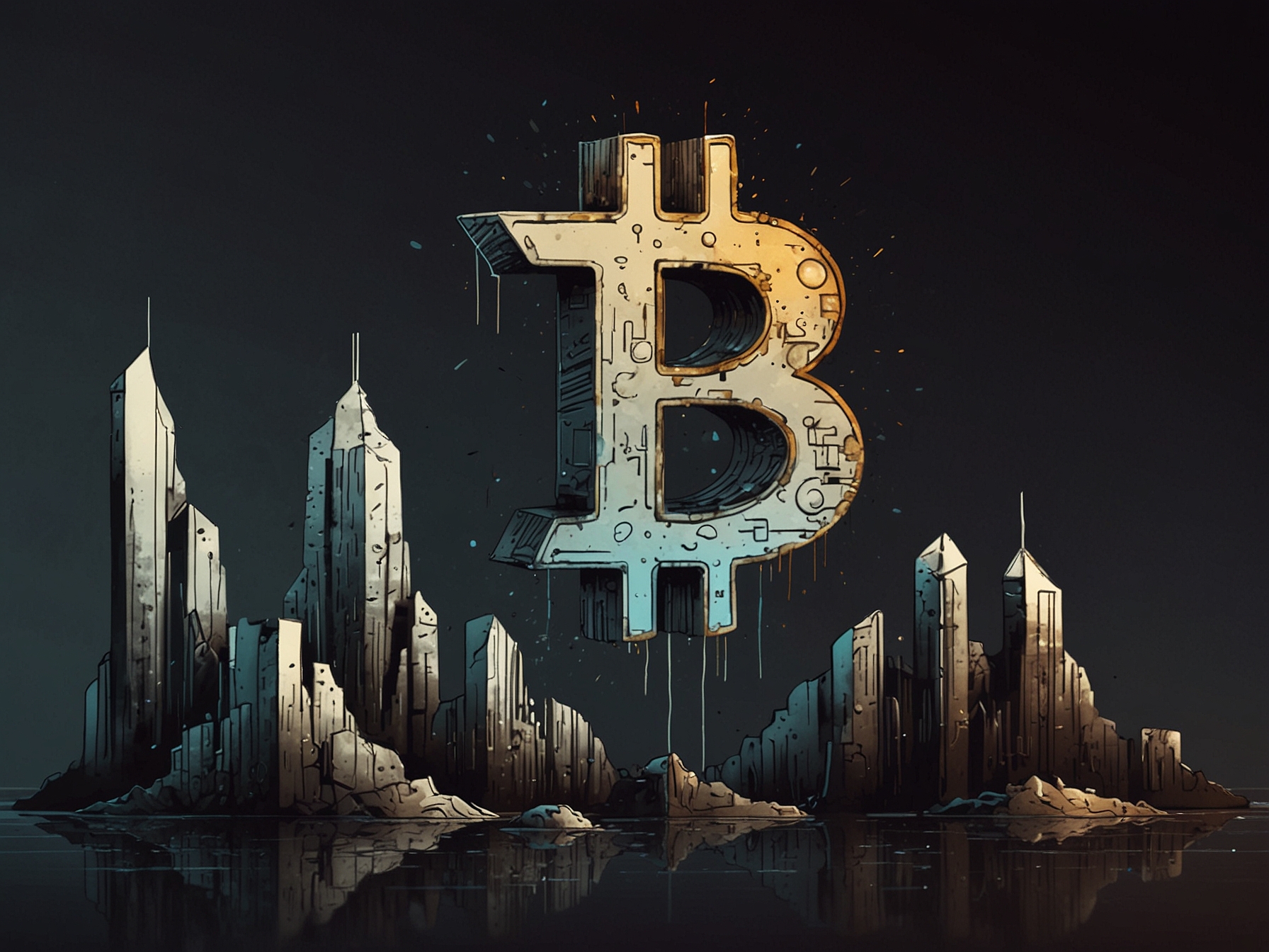 A conceptual image highlighting a bustling bitcoin mining facility with machines and equipment, emphasizing the pivotal role of miners in the broader cryptocurrency ecosystem.