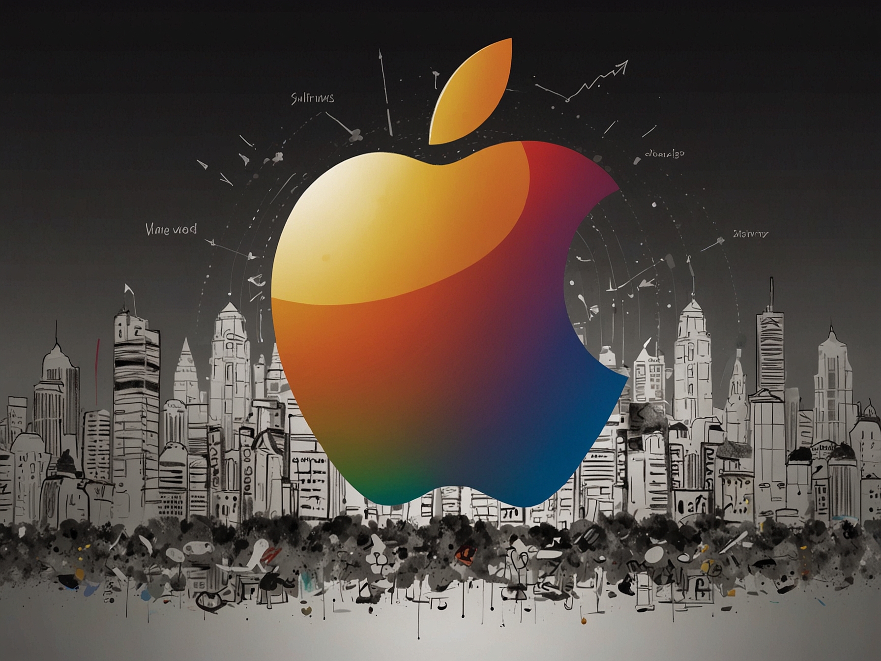 A chart depicting Apple's quarterly sales records and growth trajectory in the Indian market, emphasizing their competitive strategy.