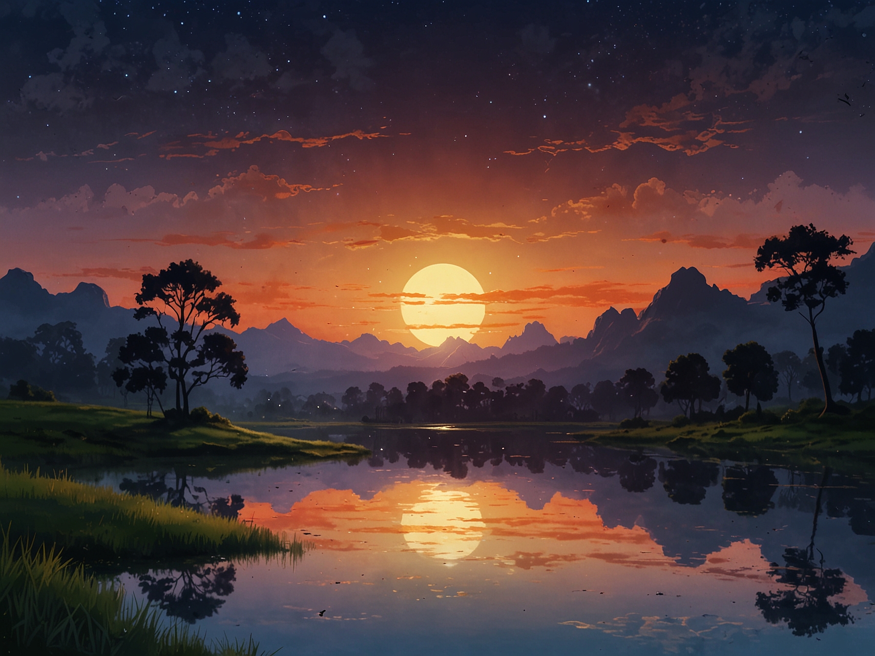 A serene landscape during twilight, depicting the transition from day to night, symbolizing reflection and the cosmic energies of Margashirsha Krishna Dashami.