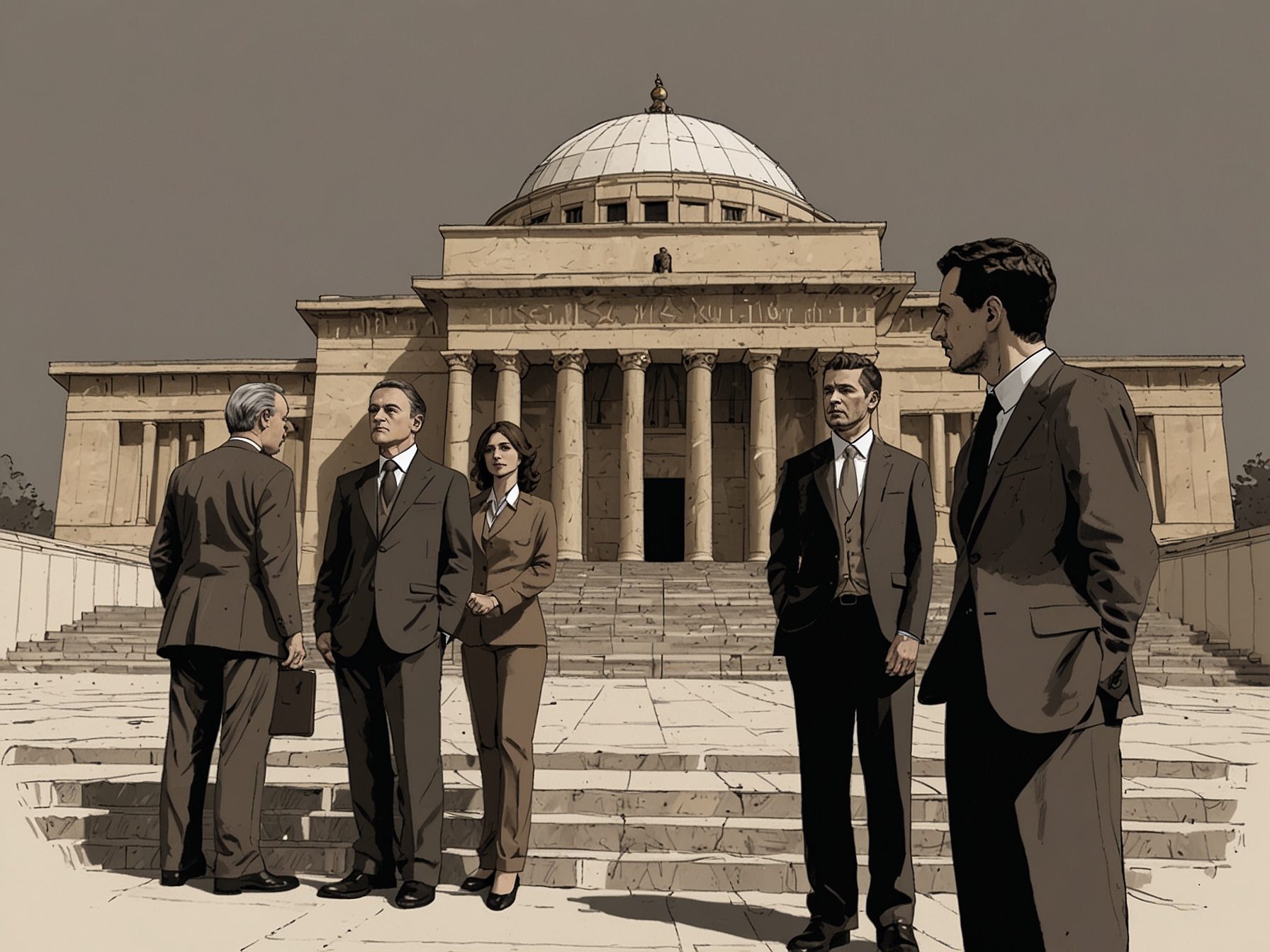 A group of teachers standing together at Anıtkabir, the mausoleum of Mustafa Kemal Atatürk, during the Teachers' Day ceremony in Türkiye, symbolizing respect for educators and the importance of their role in society.