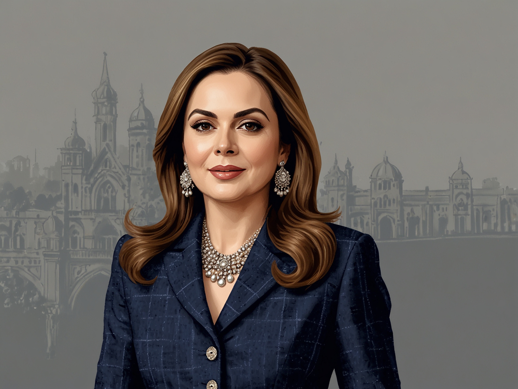 Full view of Nita Ambani's sophisticated outfit and accessories, including Prada sunglasses and stiletto heels, reflecting power and elegance at the IPL 2025 auction in Dubai.