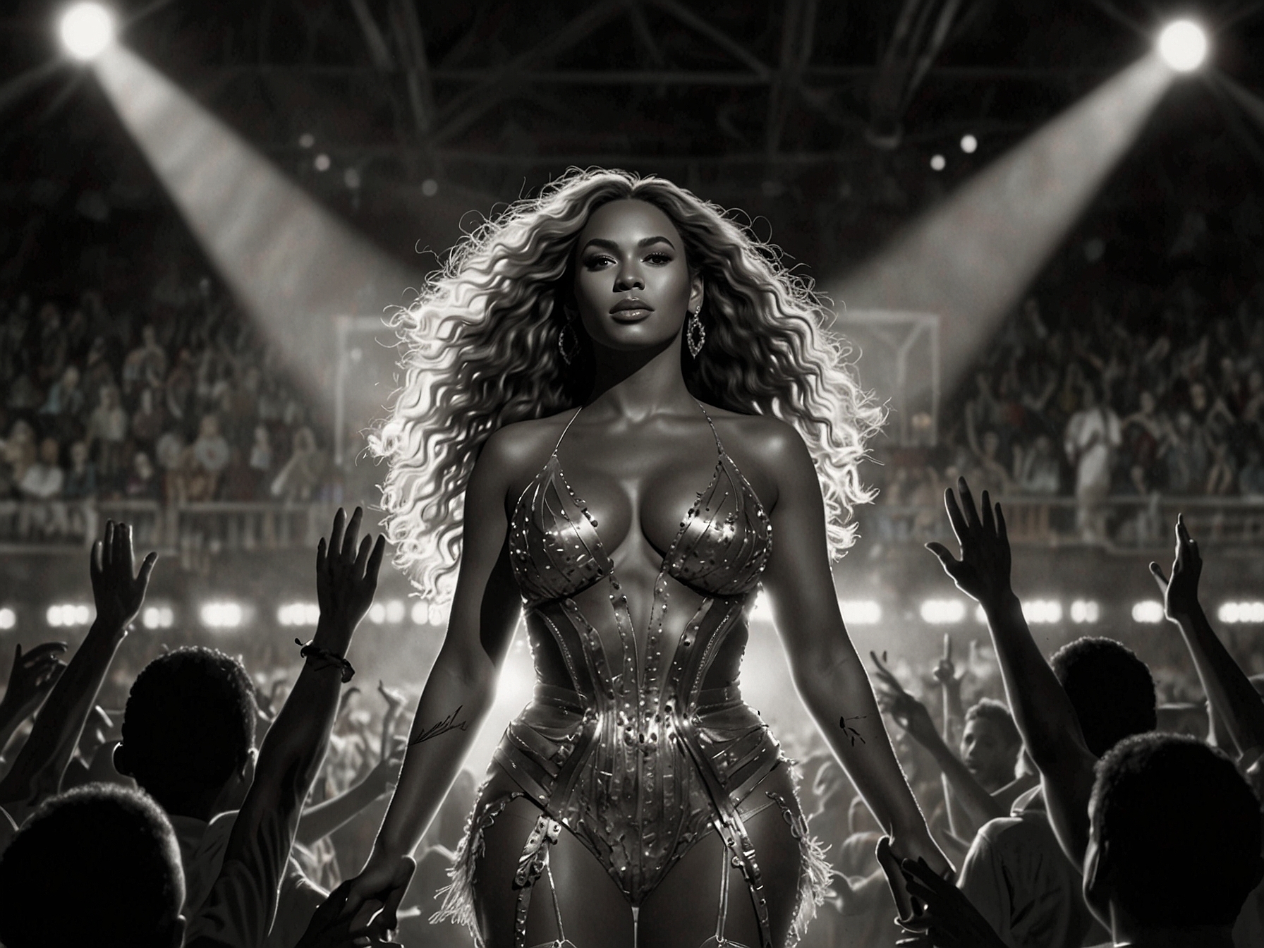 A captivating shot of the CMA Awards stage, notably empty for Beyoncé, contrasting her past performances and the ongoing discourse around representation in music.