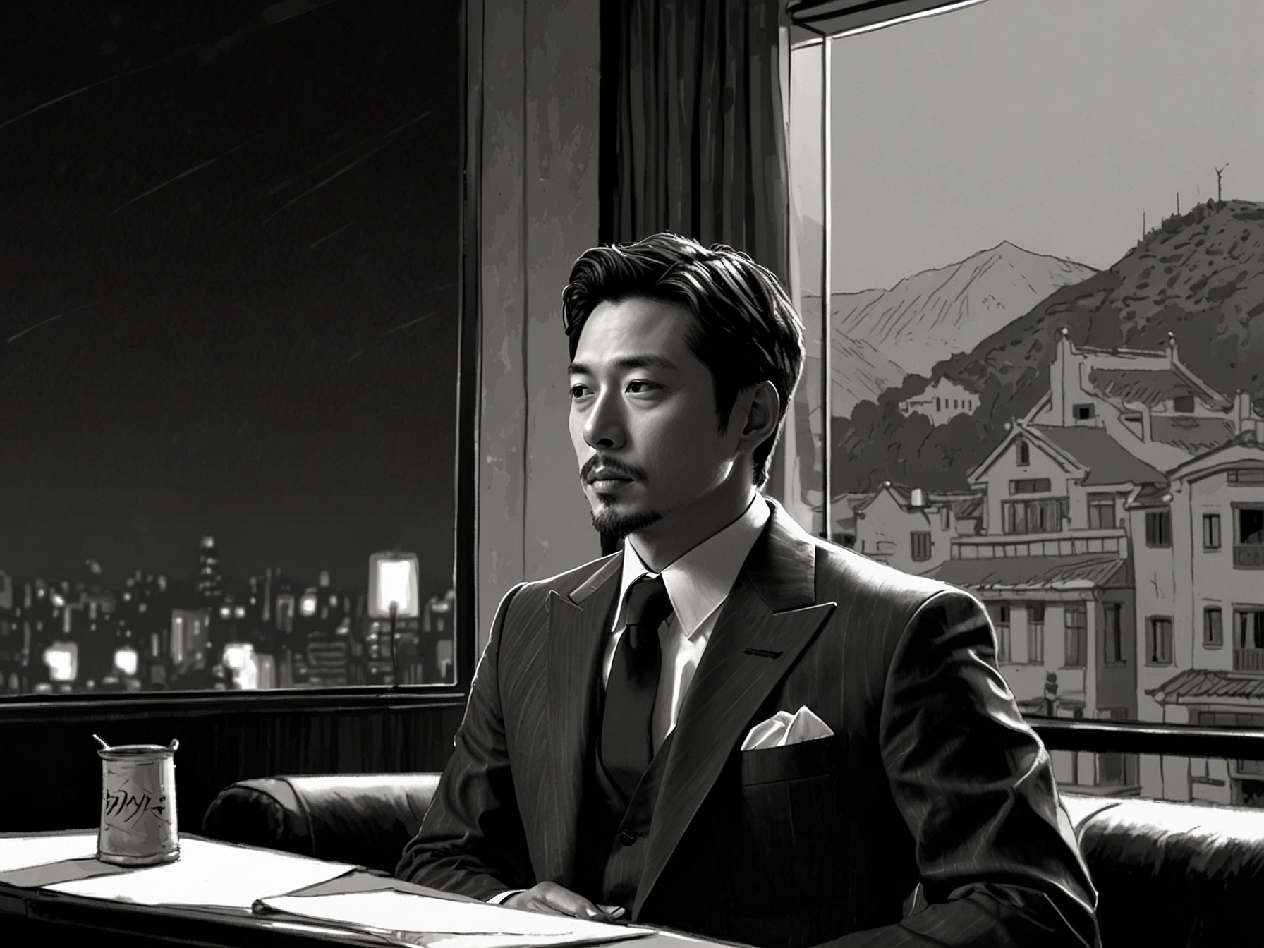 An empty award stage with a spotlight shining down, symbolizing the tension and uncertainty surrounding Jung Woo-sung's potential decision to attend the Blue Dragon Film Awards amidst controversy.