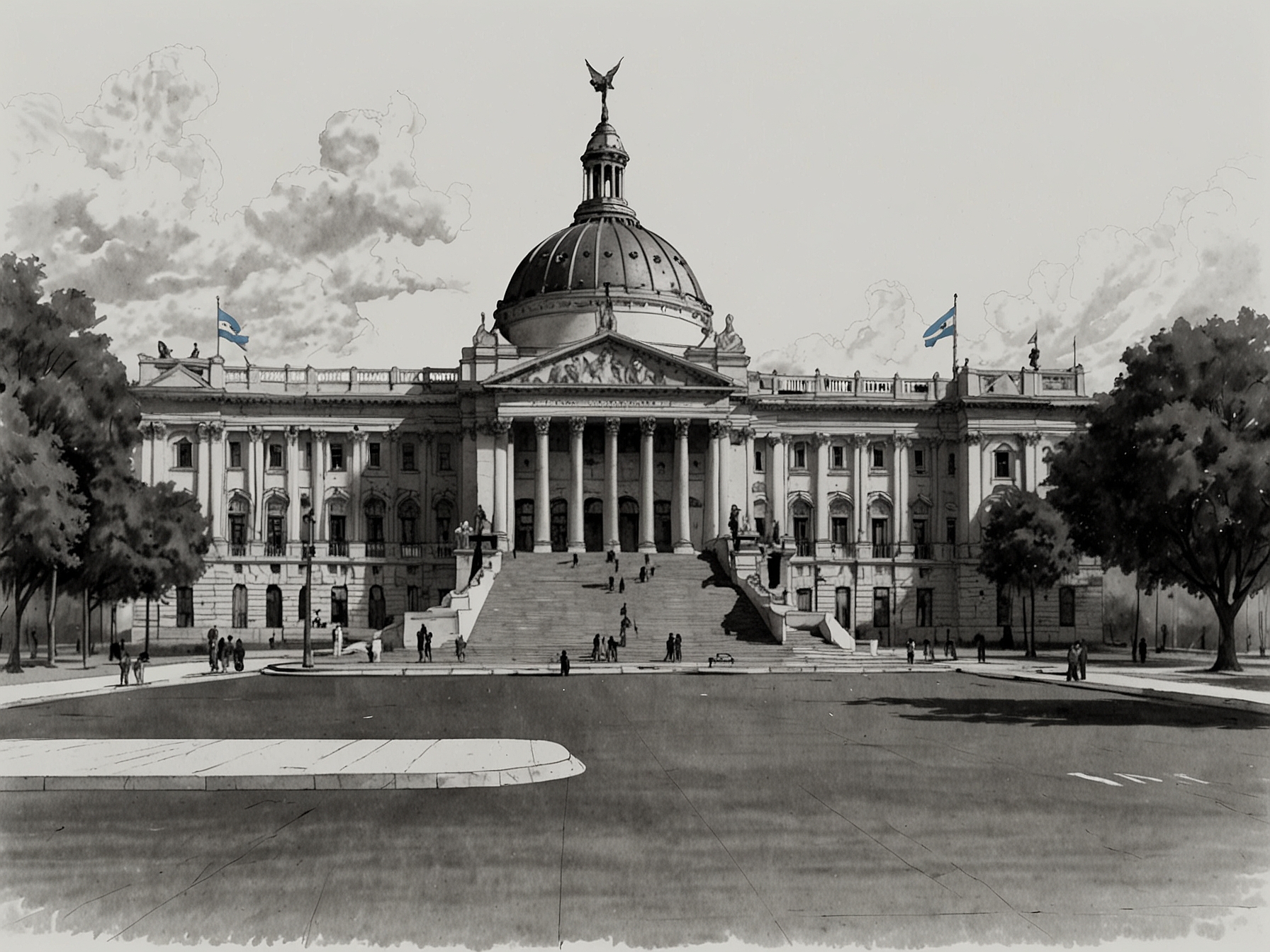 A visual of two candidates, Lijo and García Mansilla, positioned in front of the Congress, symbolizing the competition and political maneuvers surrounding Supreme Court nominations.