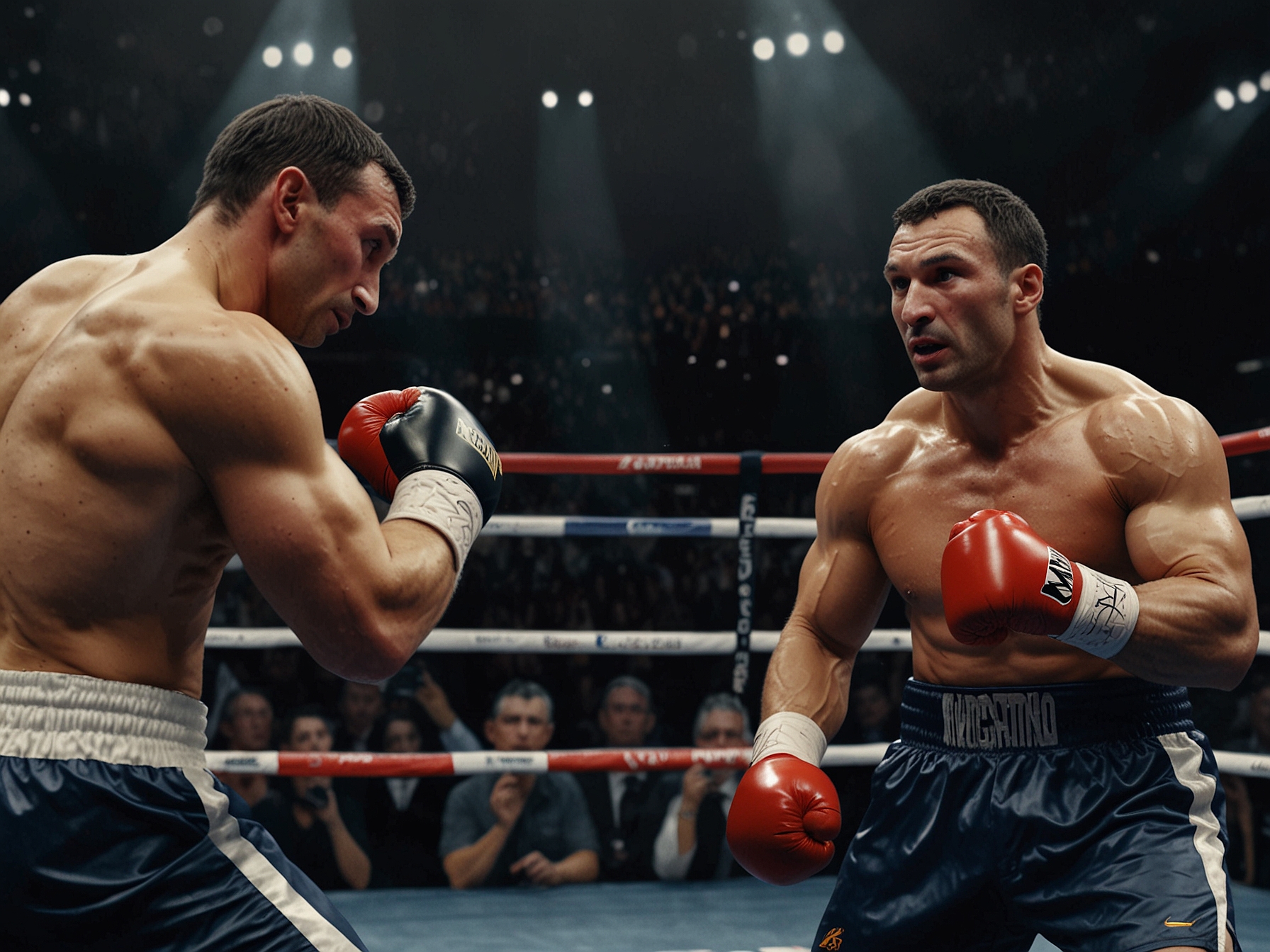 A split image showing Wladimir Klitschko on one side passionately speaking into the camera and Joe Rogan on the other, illustrating the clash of opinions on Ukraine.