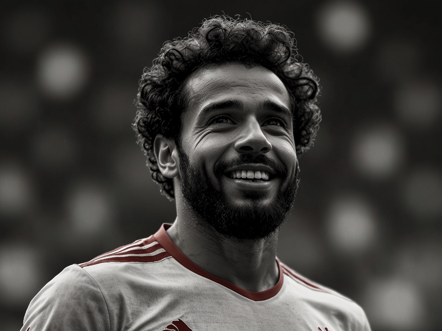 An image of passionate Liverpool fans waving flags and banners, illustrating the emotional support for Salah and the anxiety over his potential departure from the club.
