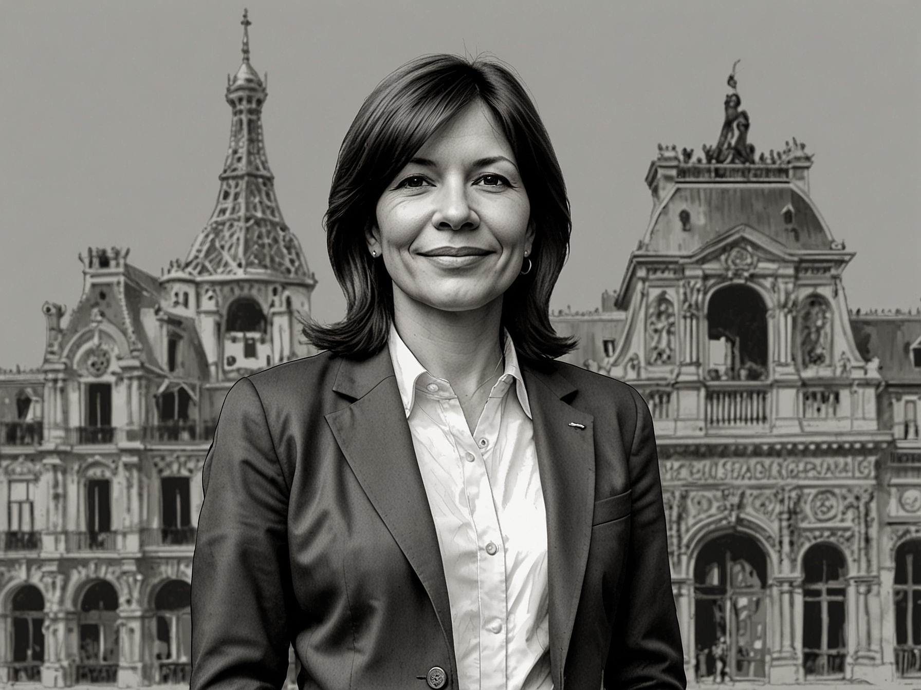 A collage showing key candidates for the Paris mayoral race, including Emmanuel Grégoire and Rémi Féraud, set against the backdrop of the Eiffel Tower and Paris skyline.