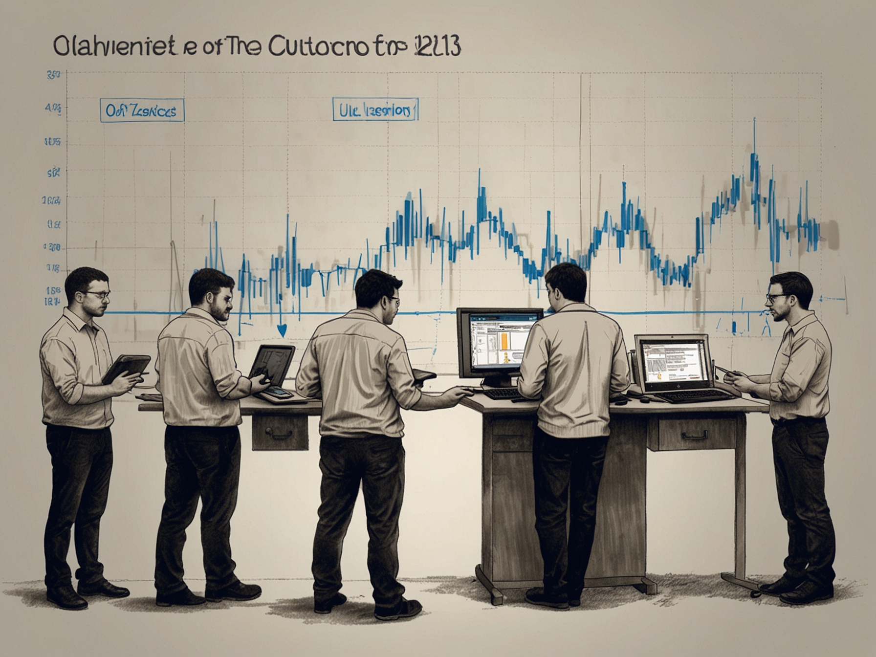 An infographic illustrating the impact of the Microsoft outage, featuring graphs showing user complaints over time and the corresponding downtime of services like Outlook and Teams.