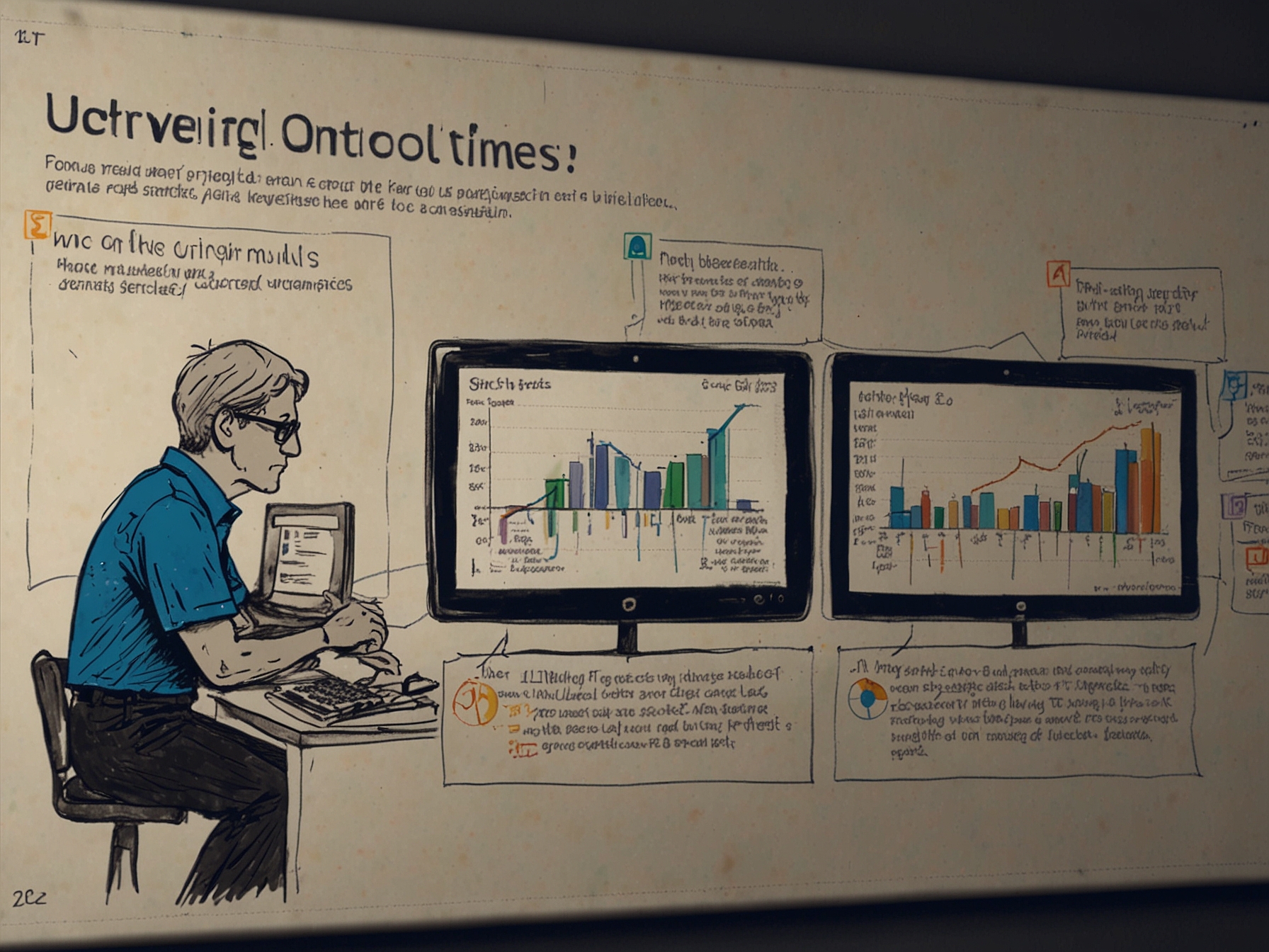 A frustrated professional trying to access their email on a laptop, with a notice of outage displayed on the screen, conveying the disruption caused by the recent Microsoft issues.