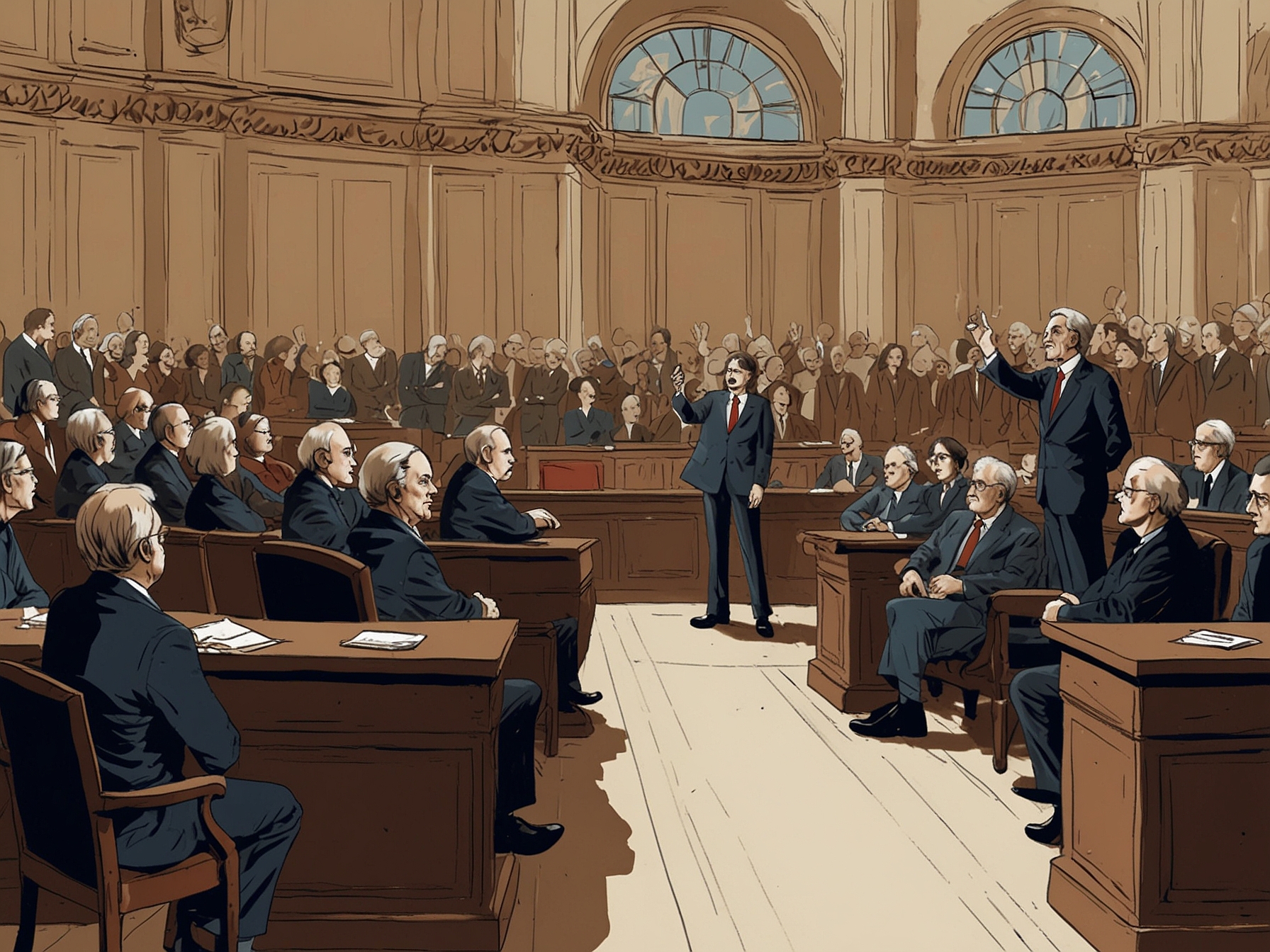 Close-up of an LFI deputy speaking during a heated debate, emphasizing the urgency of the retirement reform issue and the implications for citizens.